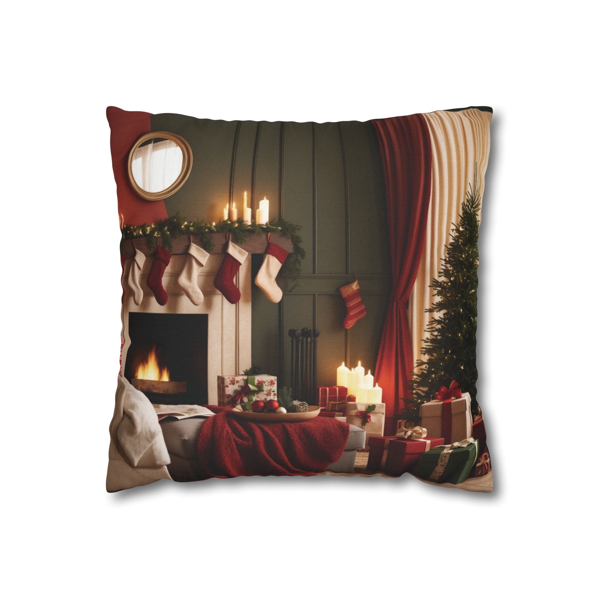 Cozy Holiday Home, Throw Pillow Case