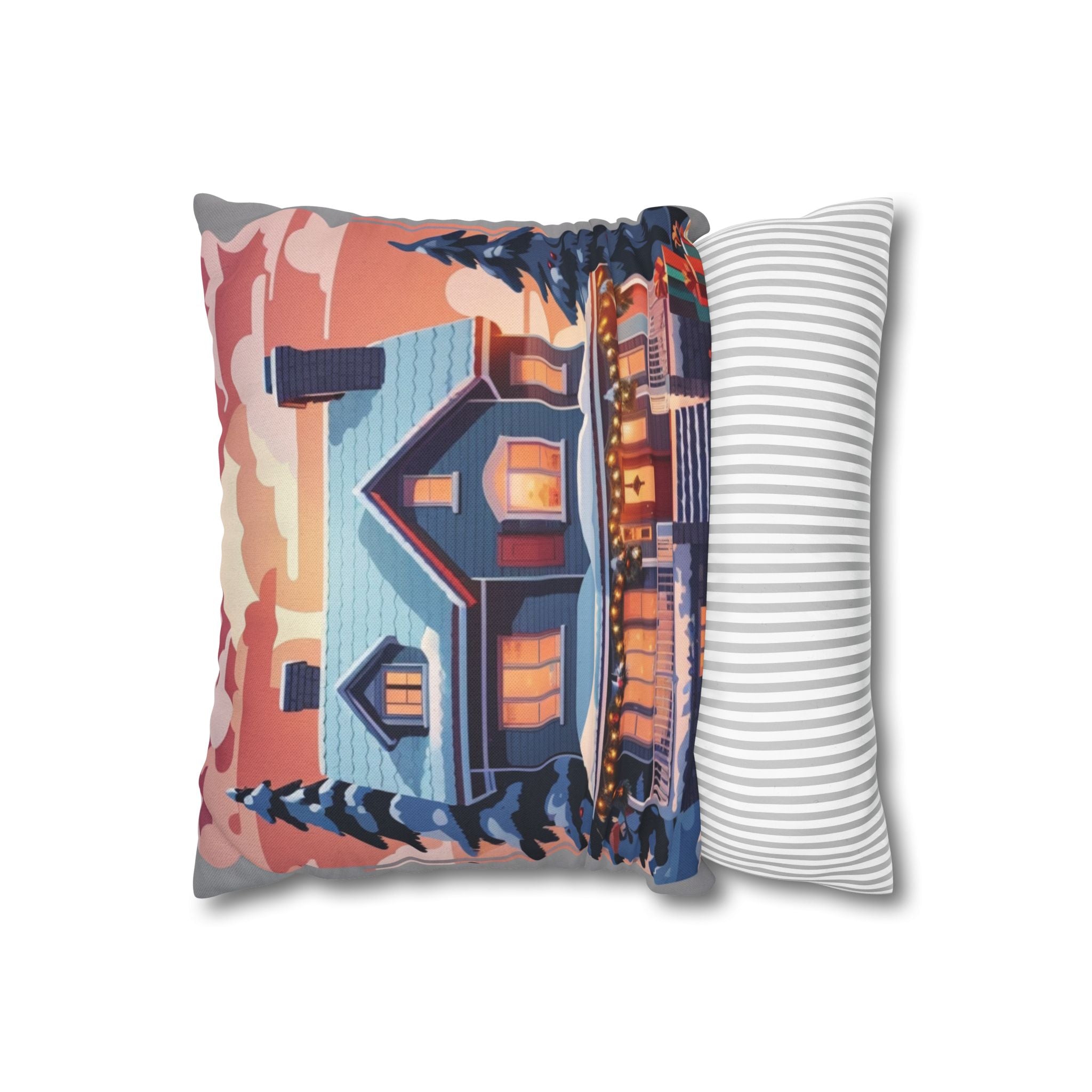 Vintage Holiday Home, Throw Pillow Case