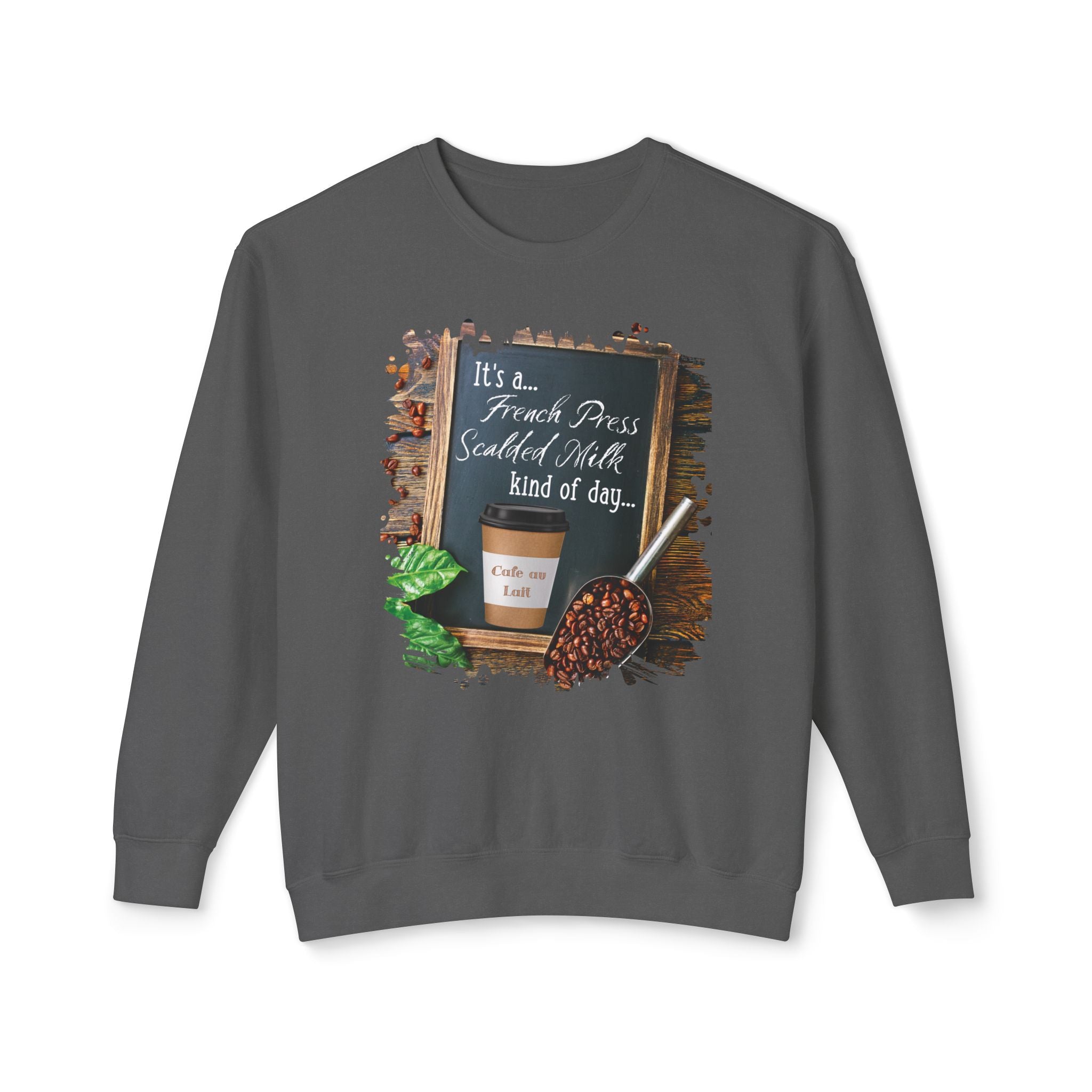 Cafe au Lait, Kind of Day, Unisex Lightweight Crewneck Sweatshirt