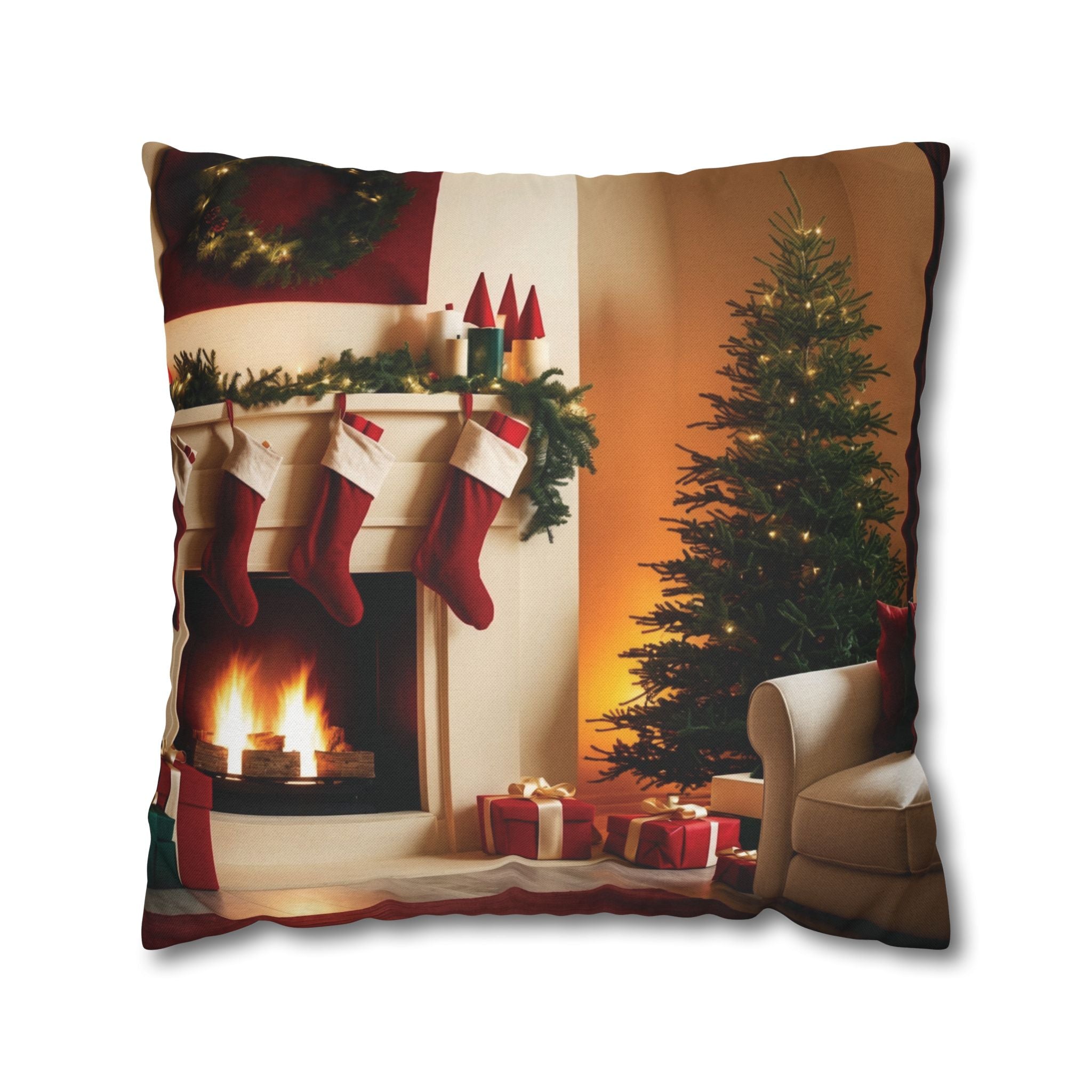 Cozy Holiday Home, Throw Pillow Case