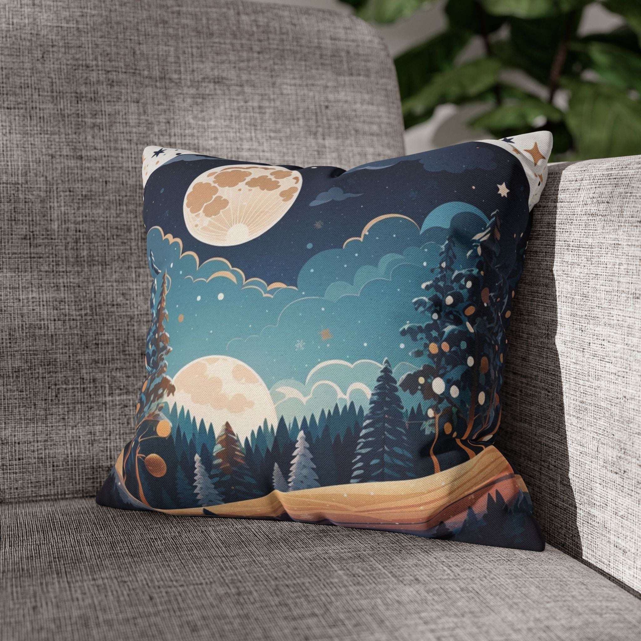 Whimsical Winter Holiday Forest, Throw Pillow Case