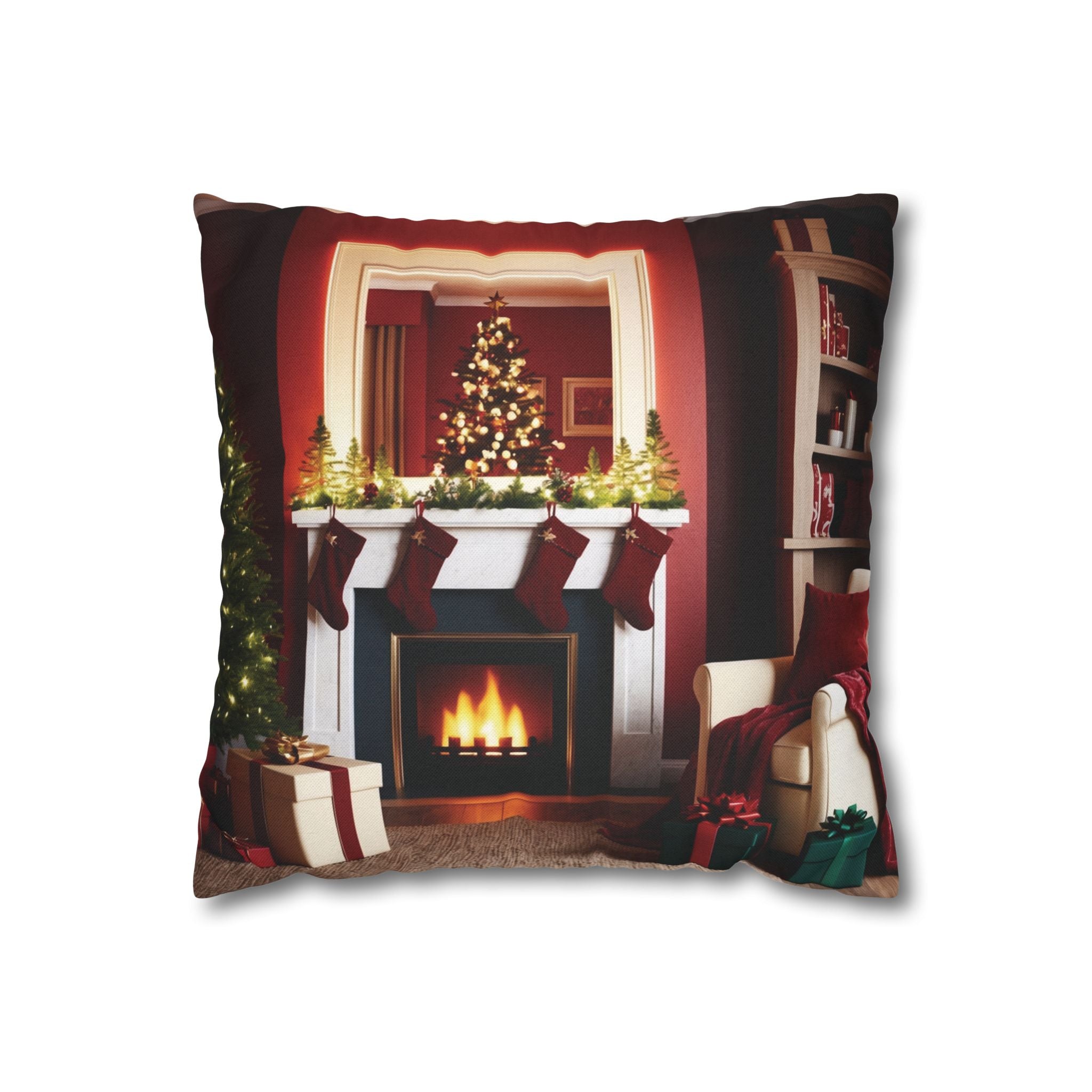 Cozy Holiday Home, Throw Pillow Case