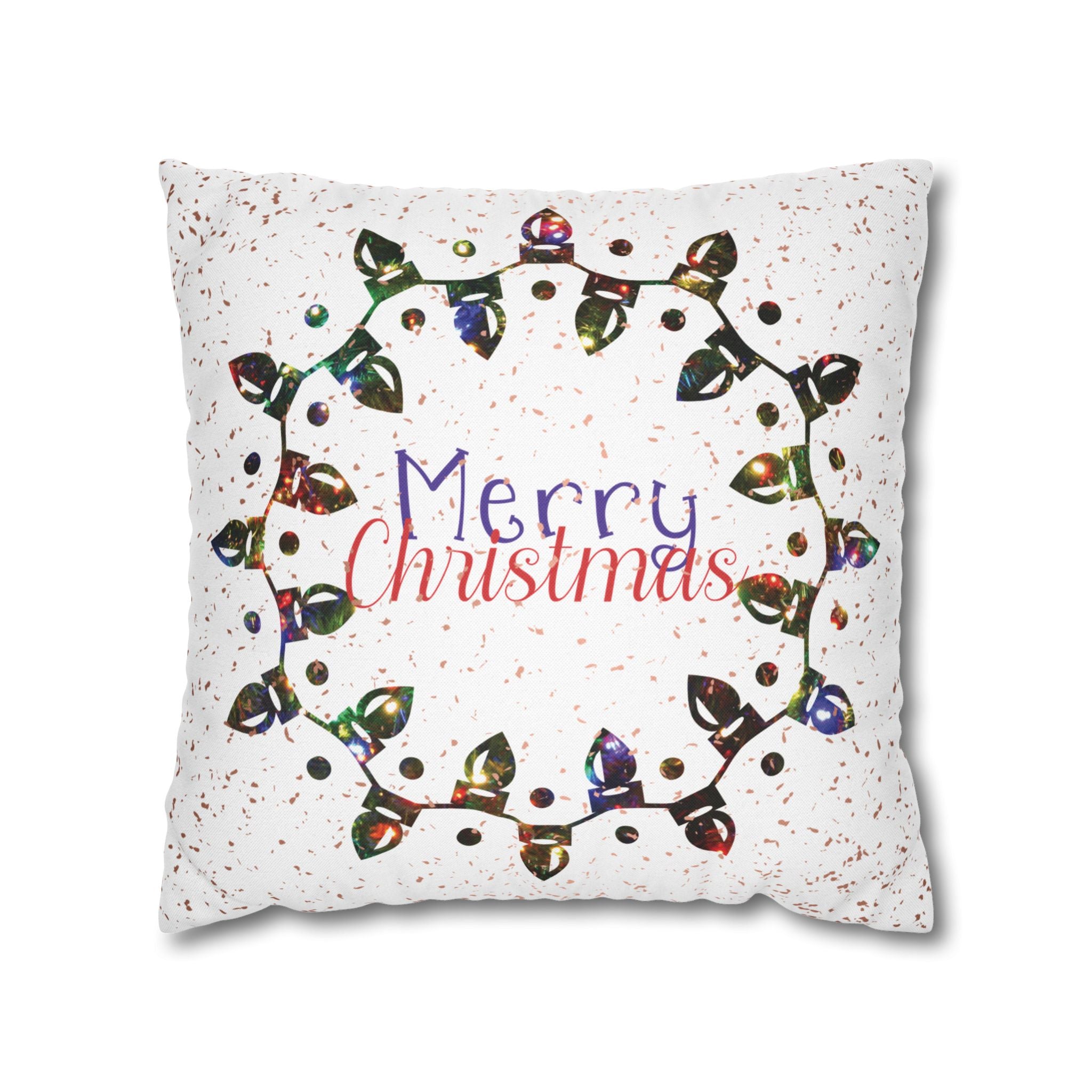 Merry Christmas Christmas Lights, Colored Lights, Throw Pillow Case