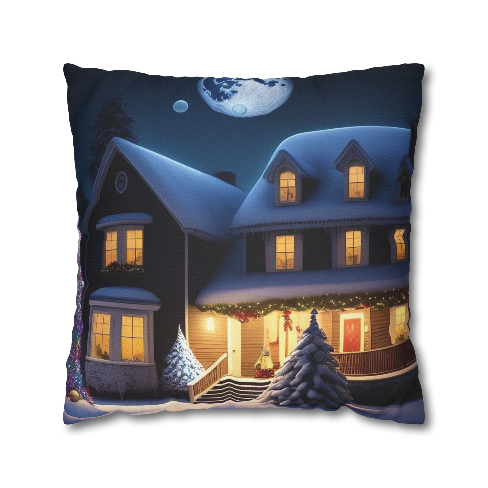 Whimsical Holiday Home, Throw Pillow Case