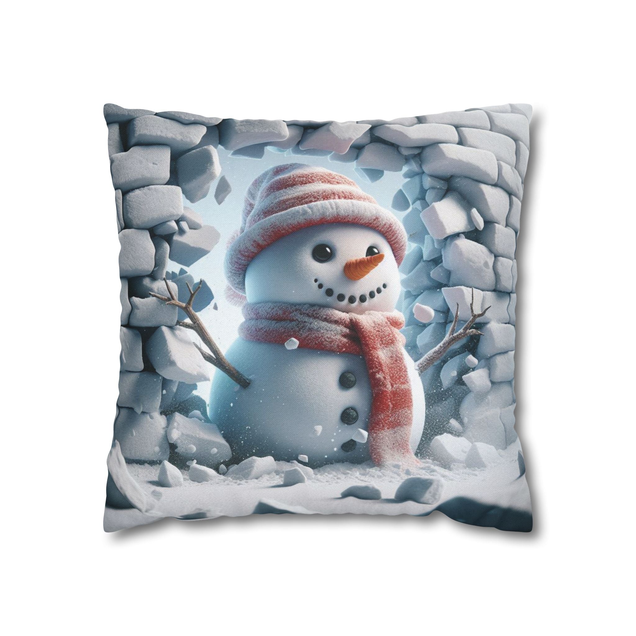 Snowman, Throw Pillow Case