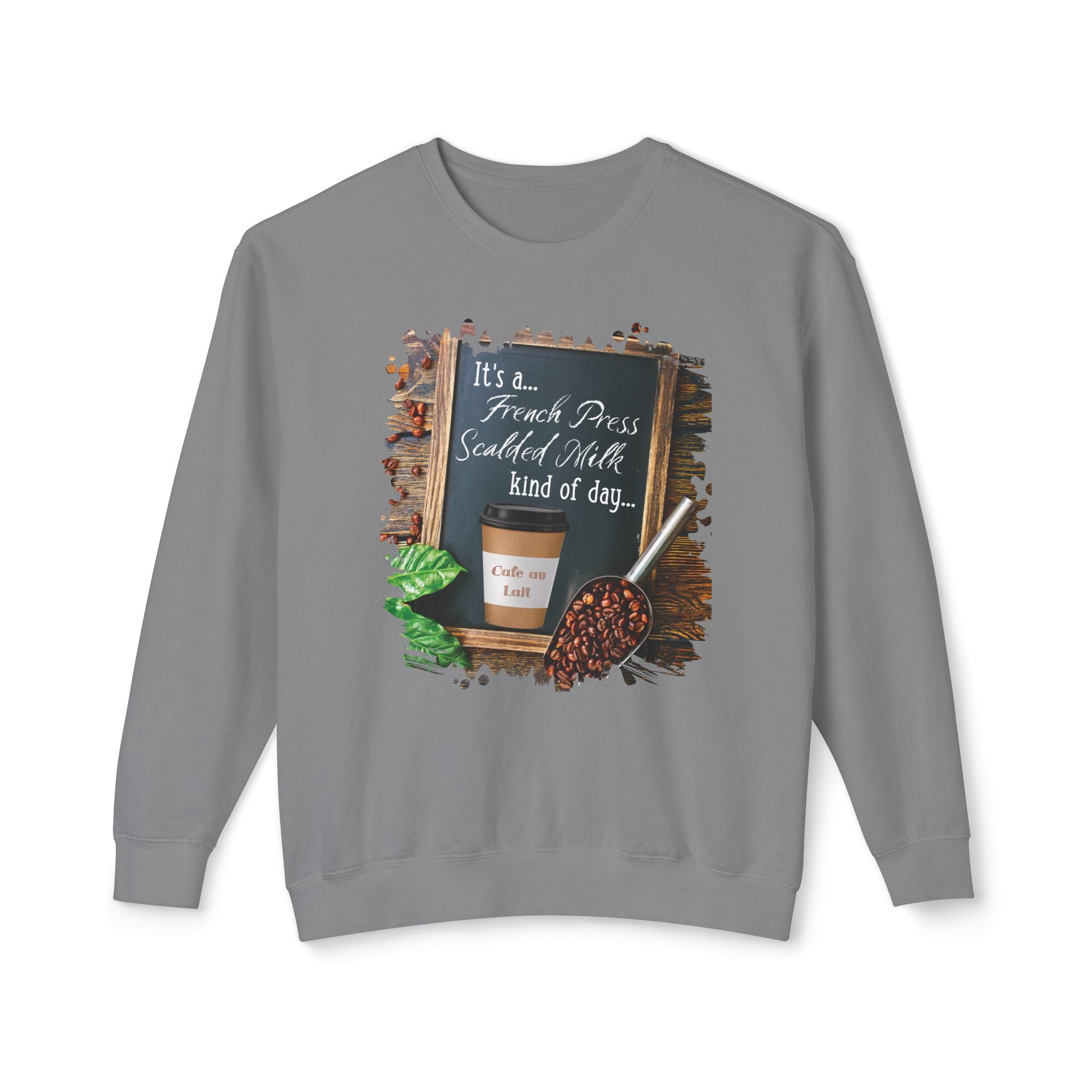 Cafe au Lait, Kind of Day, Unisex Lightweight Crewneck Sweatshirt