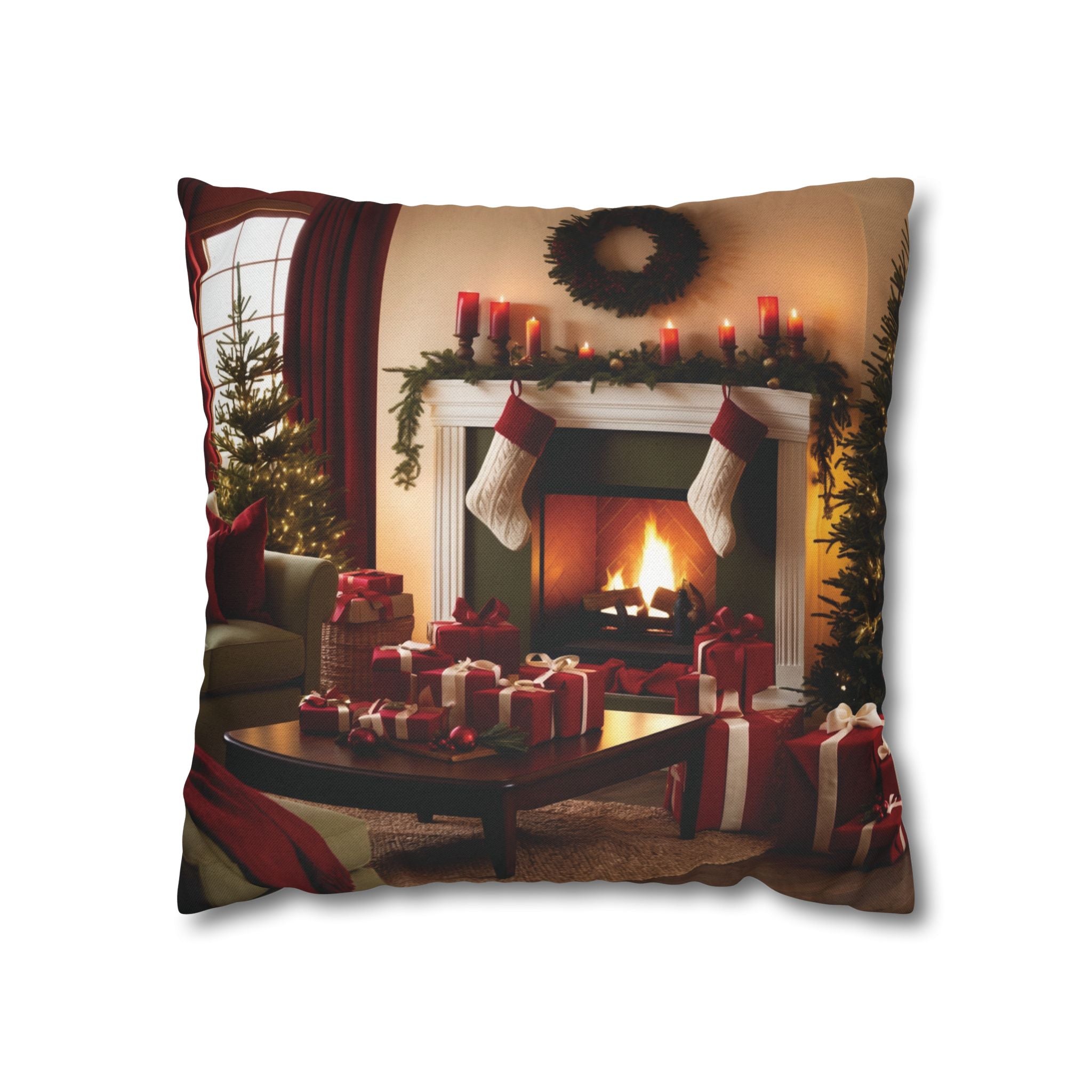 Cozy Holiday Home, Throw Pillow Case