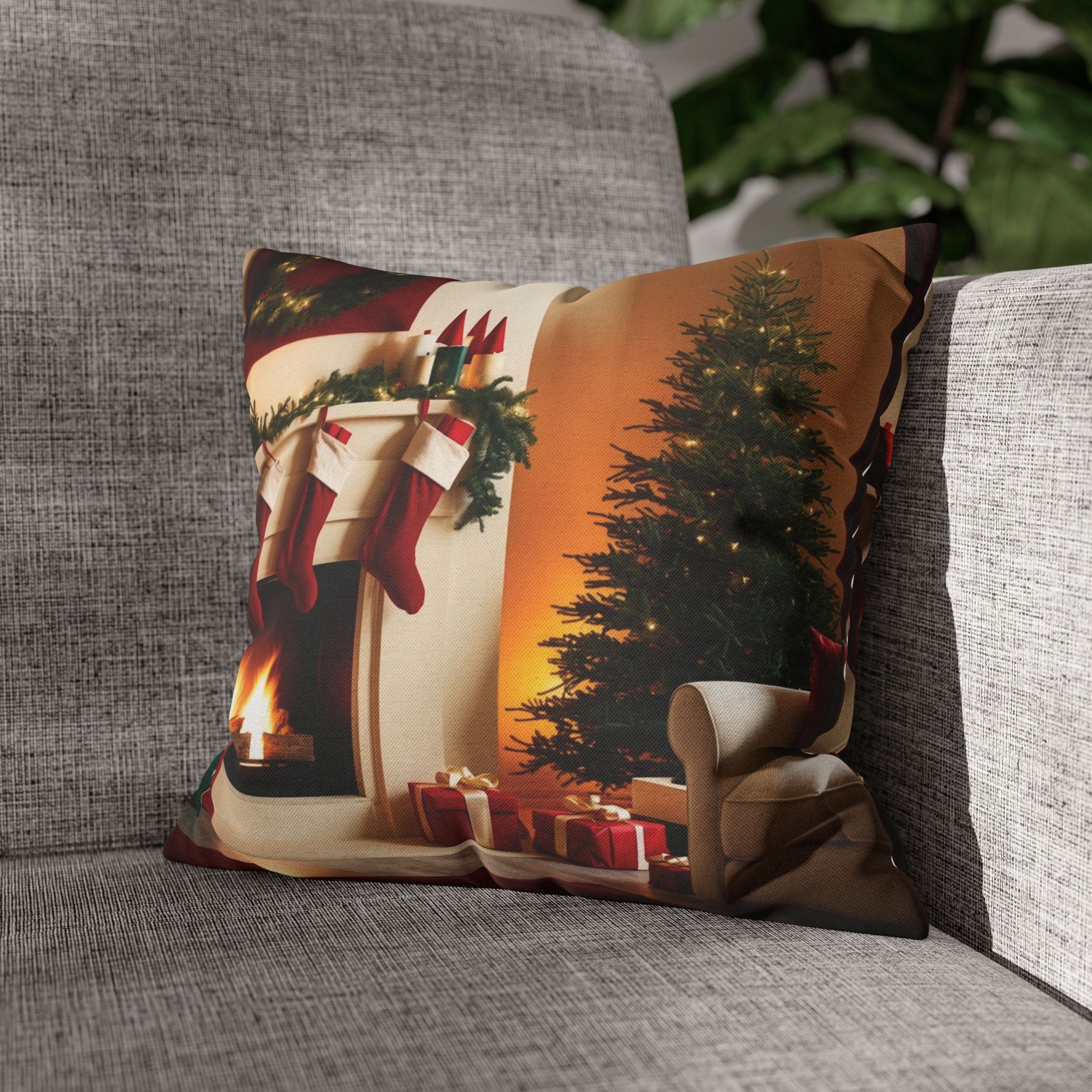 Cozy Holiday Home, Throw Pillow Case