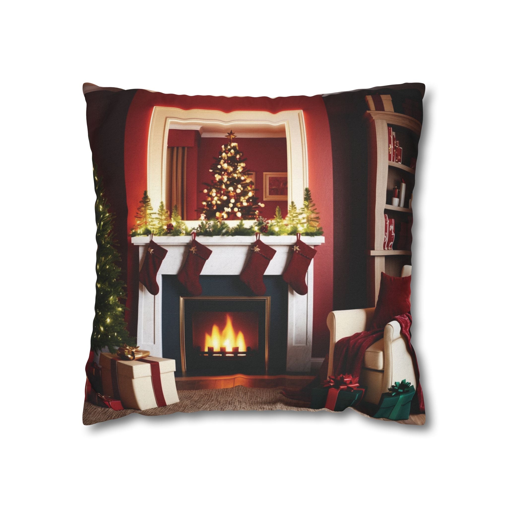 Cozy Holiday Home, Throw Pillow Case