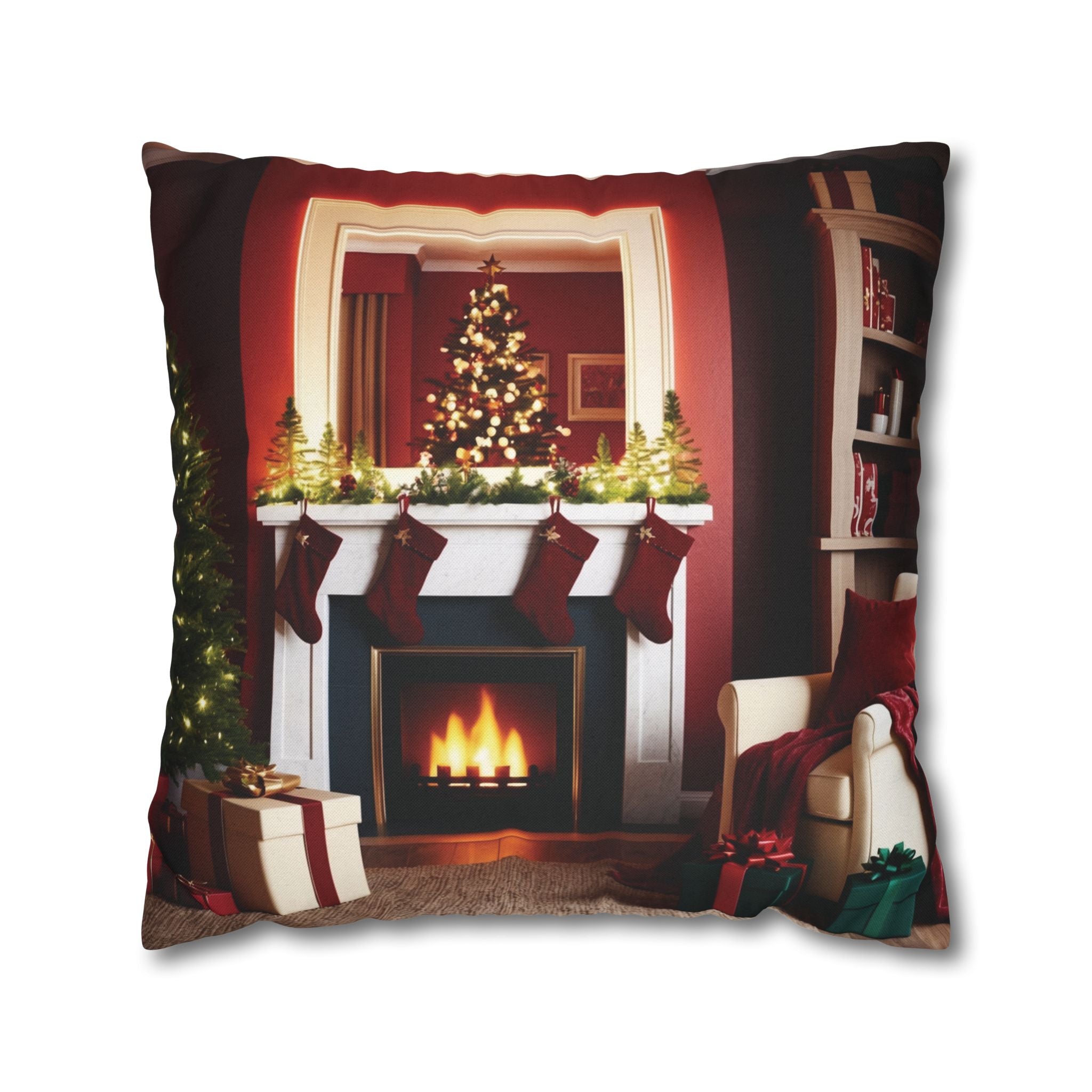 Cozy Holiday Home, Throw Pillow Case