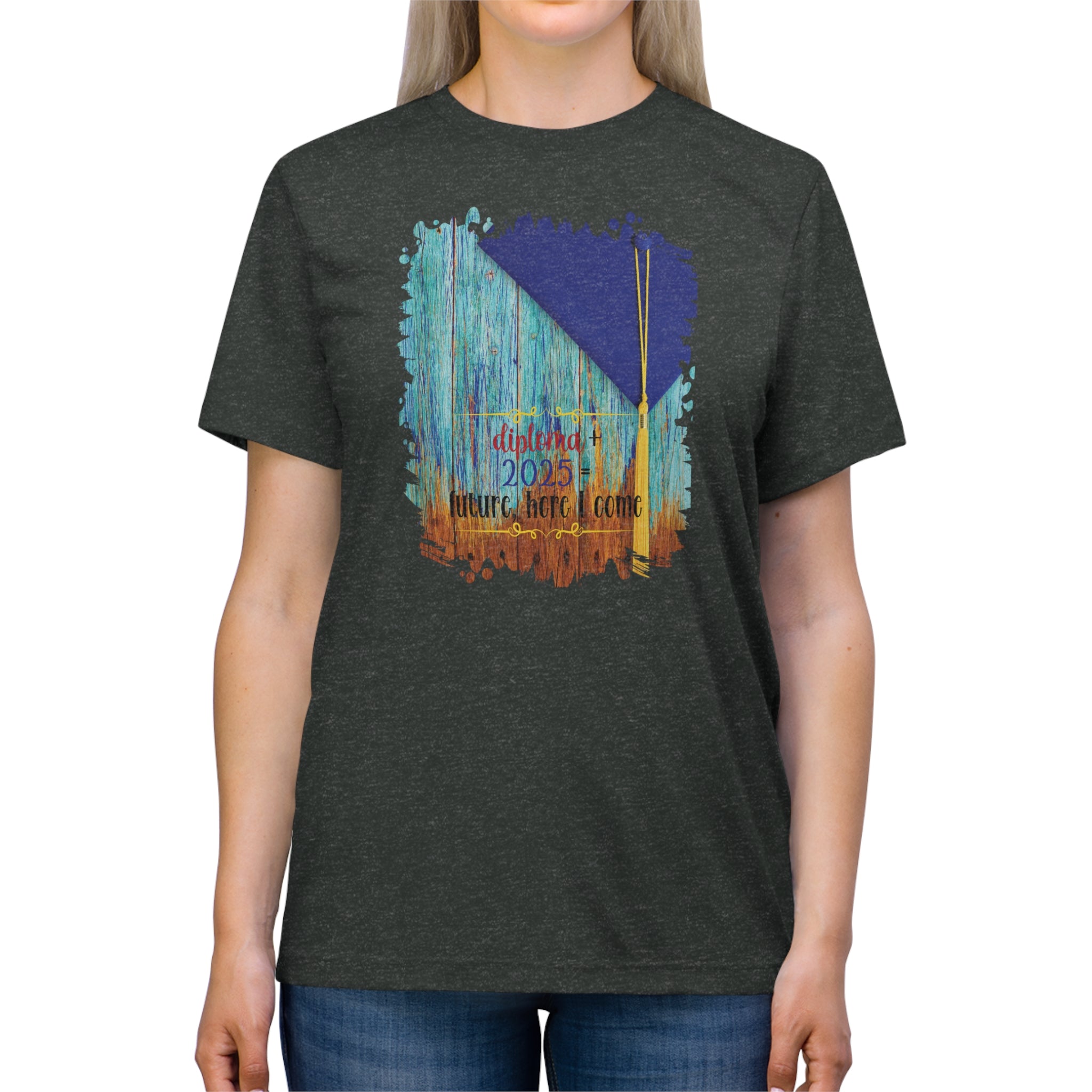 Diploma + 2025, 2025 Graduation, Unisex Triblend Tee