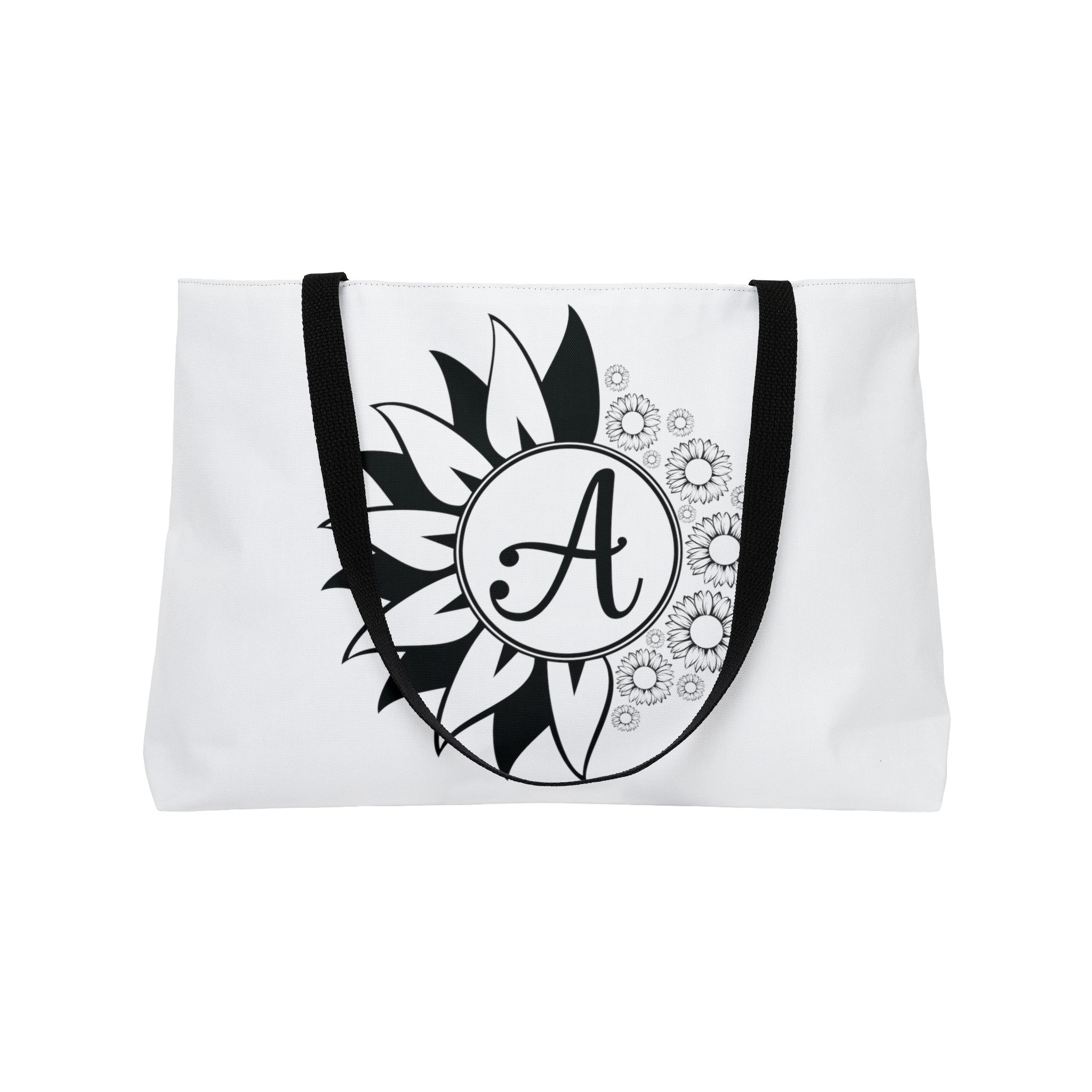 Flower & Sunflowers Personalized Monogram Weekender Tote Bag, Sunflowers