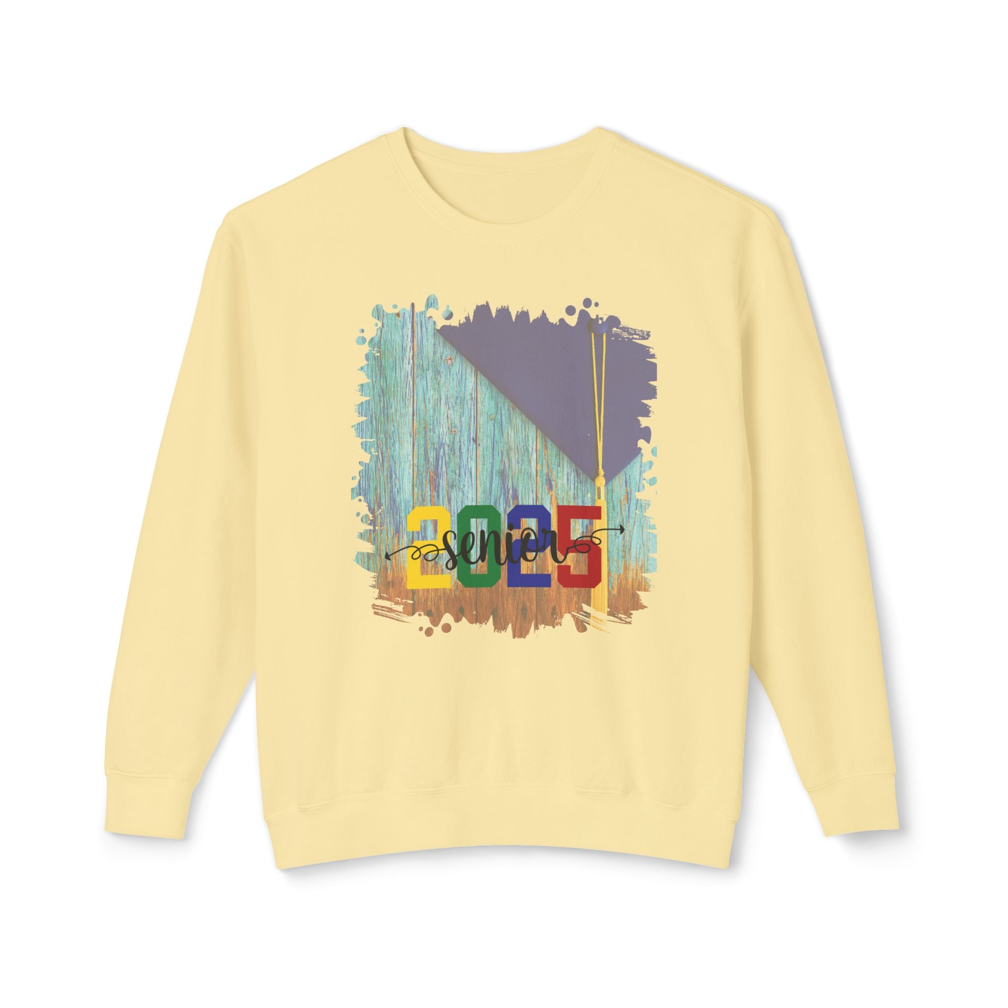 Senior 2025 Colorful, 2025 Graduation, Unisex Lightweight Crewneck Sweatshirt