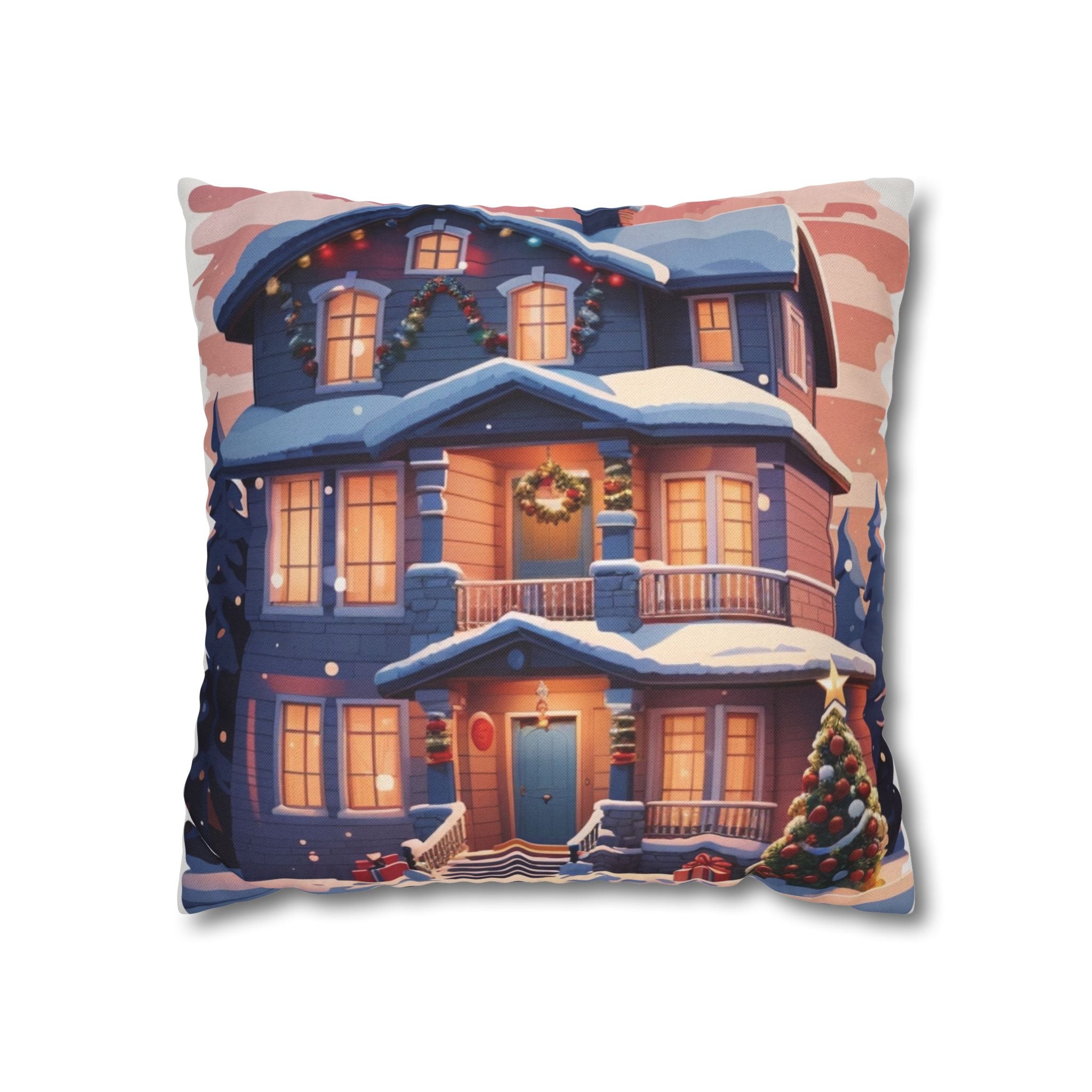 Vintage Holiday Home, Throw Pillow Case