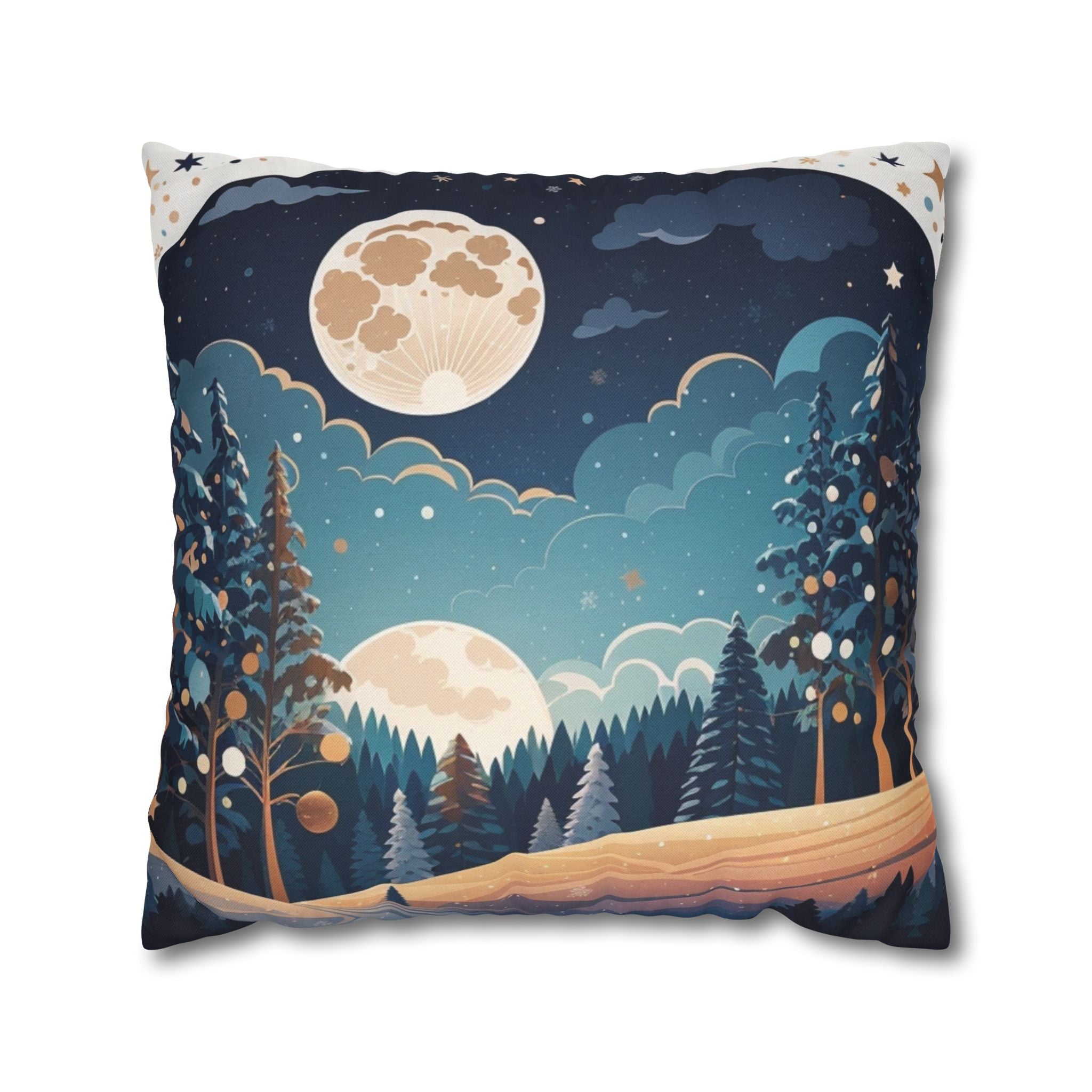 Whimsical Winter Holiday Forest, Throw Pillow Case