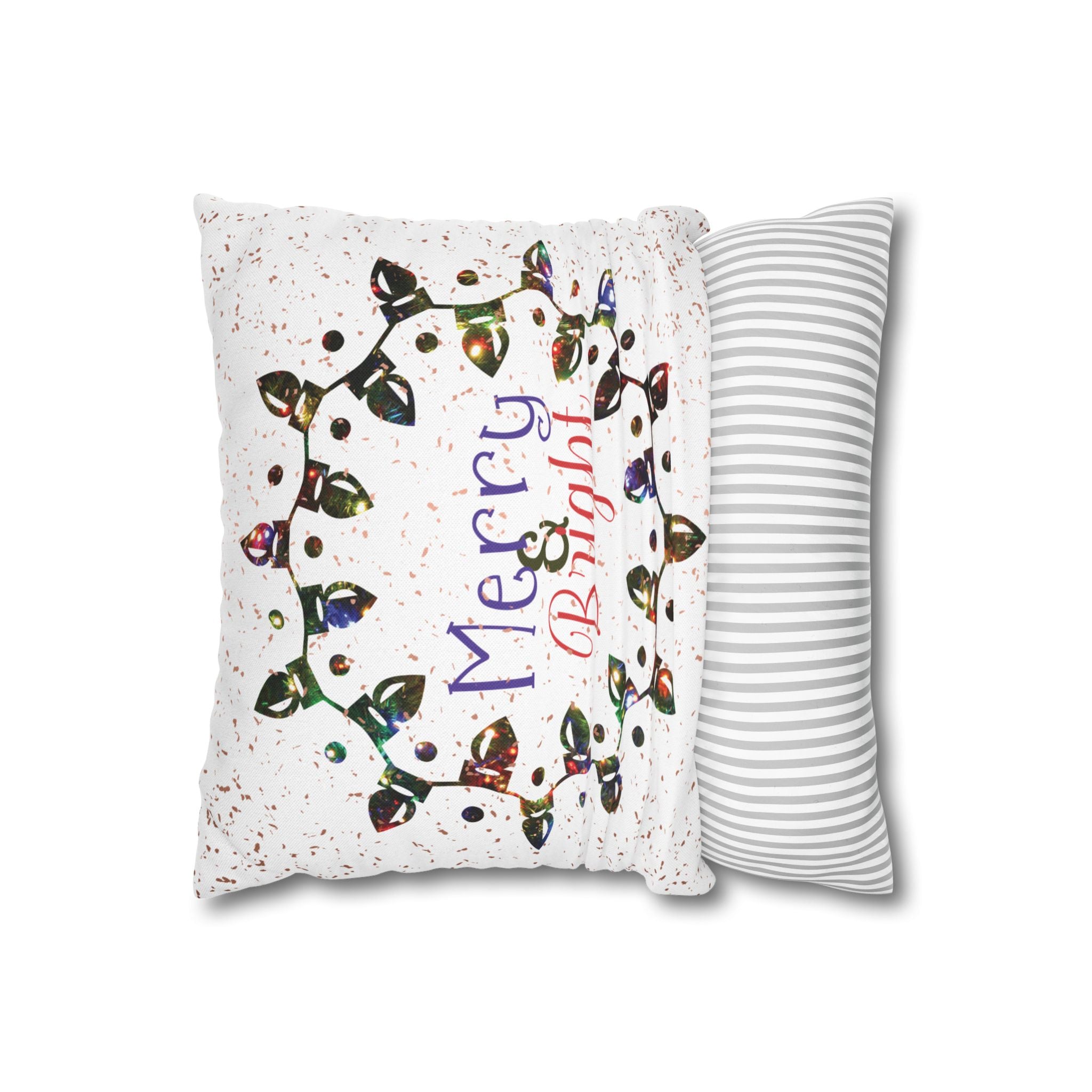 Merry & Bright Christmas Lights, Colored Lights, Throw Pillow Case