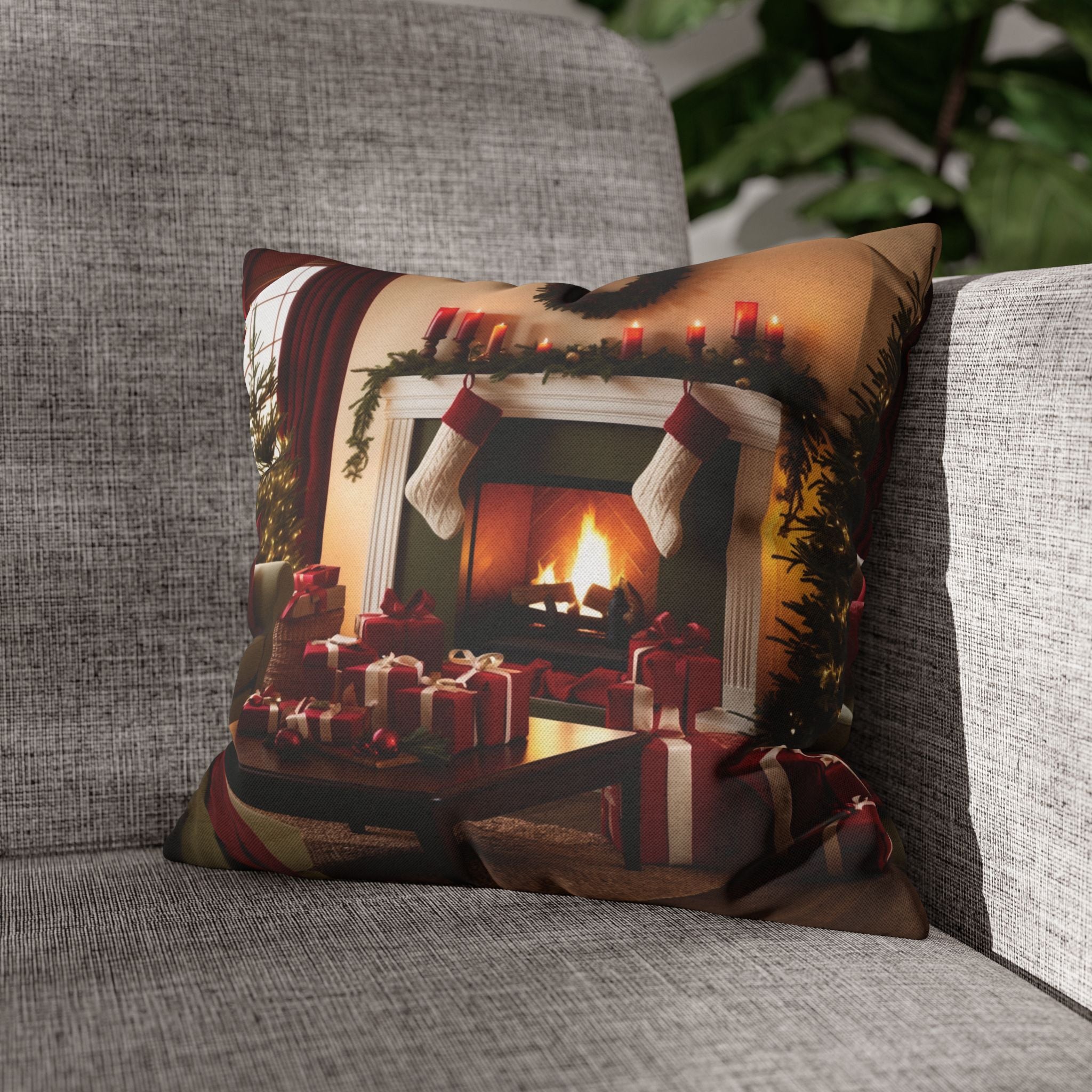 Cozy Holiday Home, Throw Pillow Case