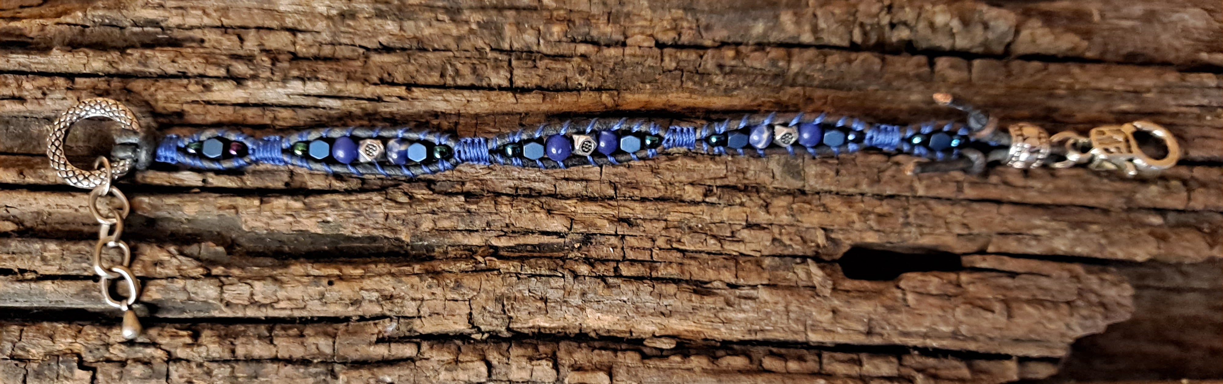 Bracelet Handmade, Single Wrap Leather Bracelet, Glass Beads (D12)