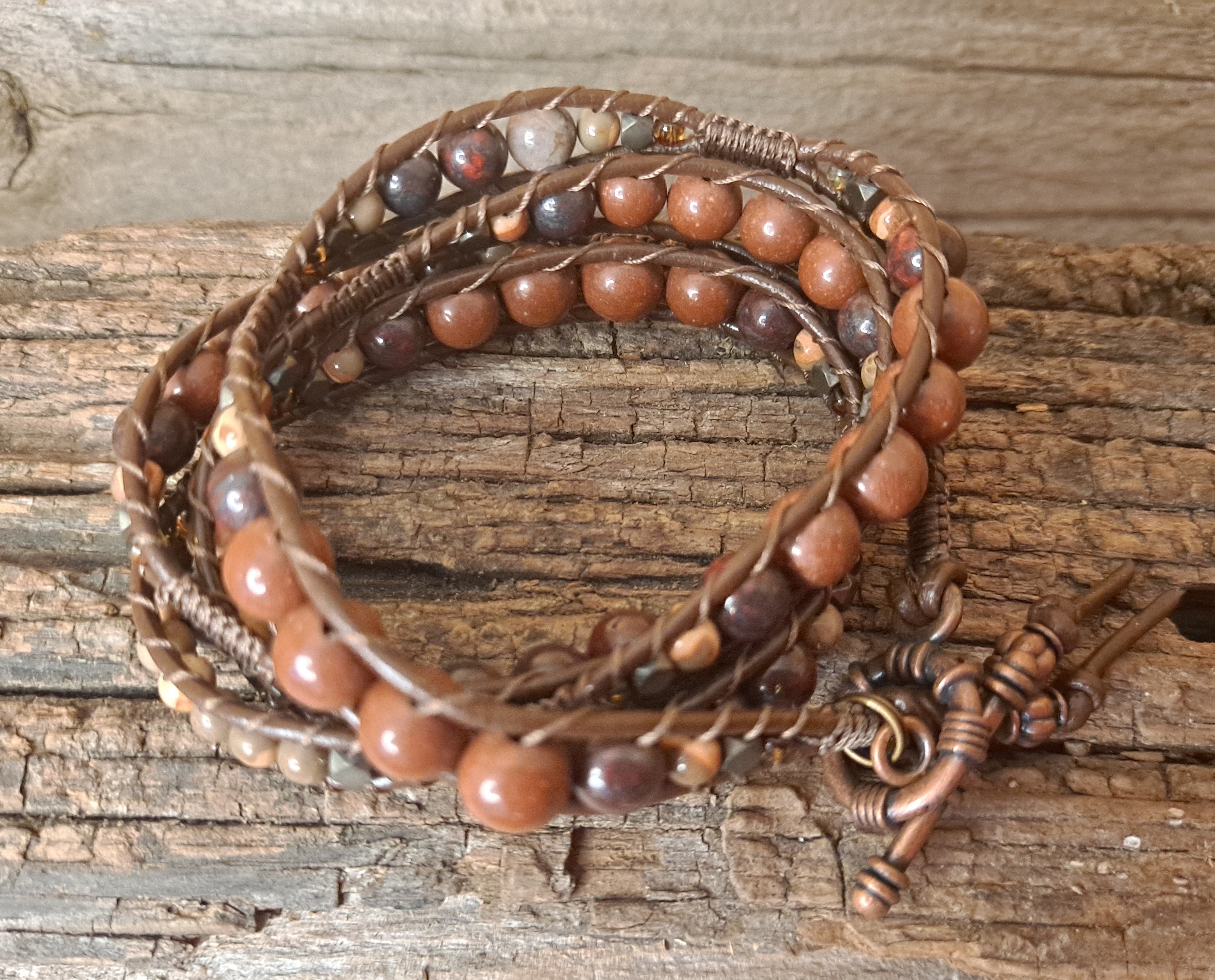 Bracelet Handmade, 4-Wrap Leather Bracelet (H10)