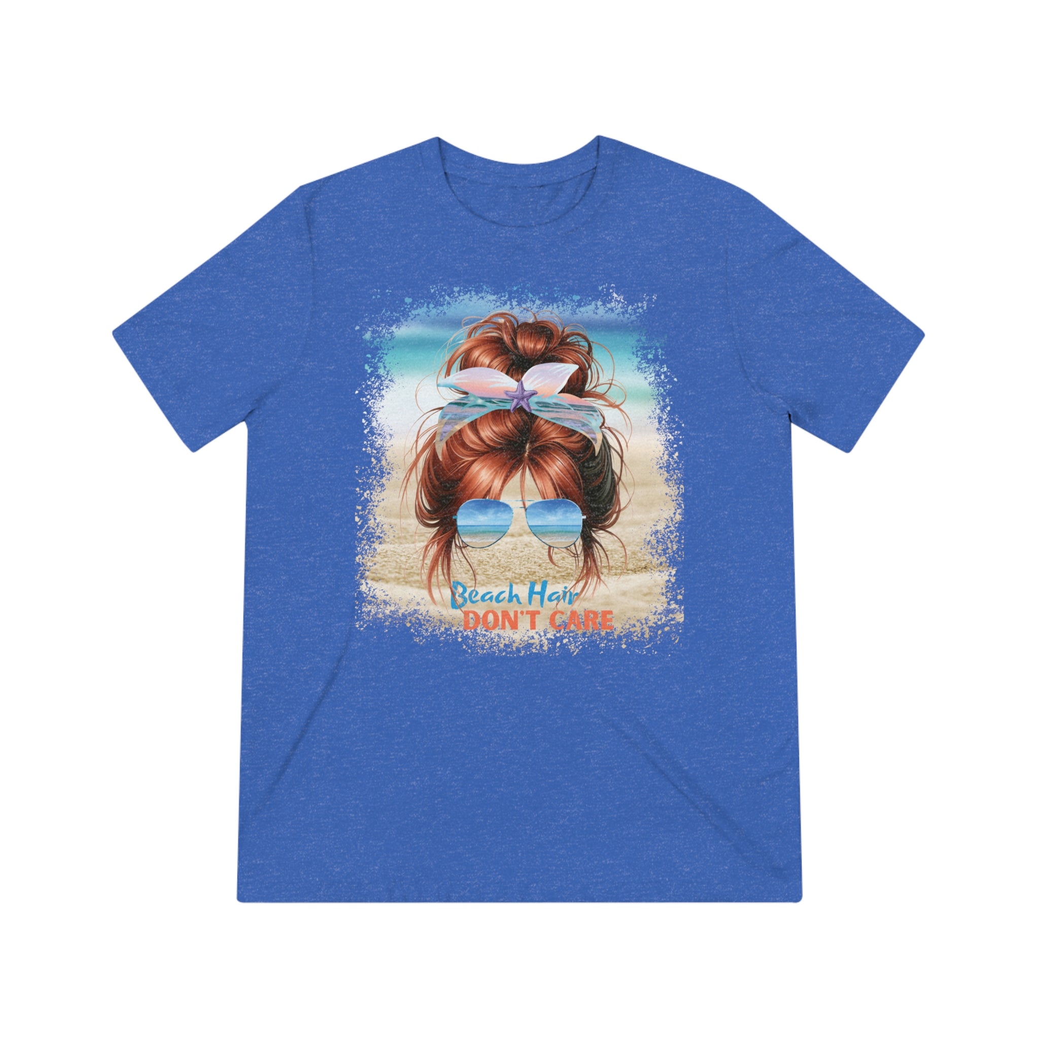 Beach Hair Don't Care, Red Hair Messy Bun, Unisex Triblend T-Shirt