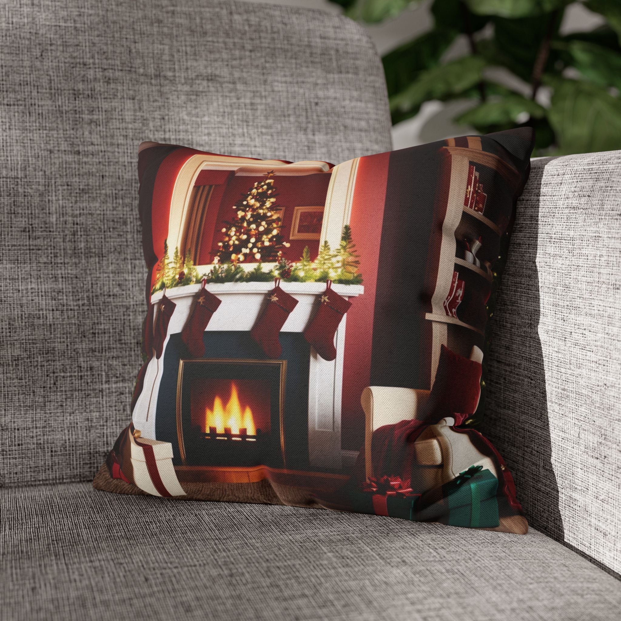 Cozy Holiday Home, Throw Pillow Case