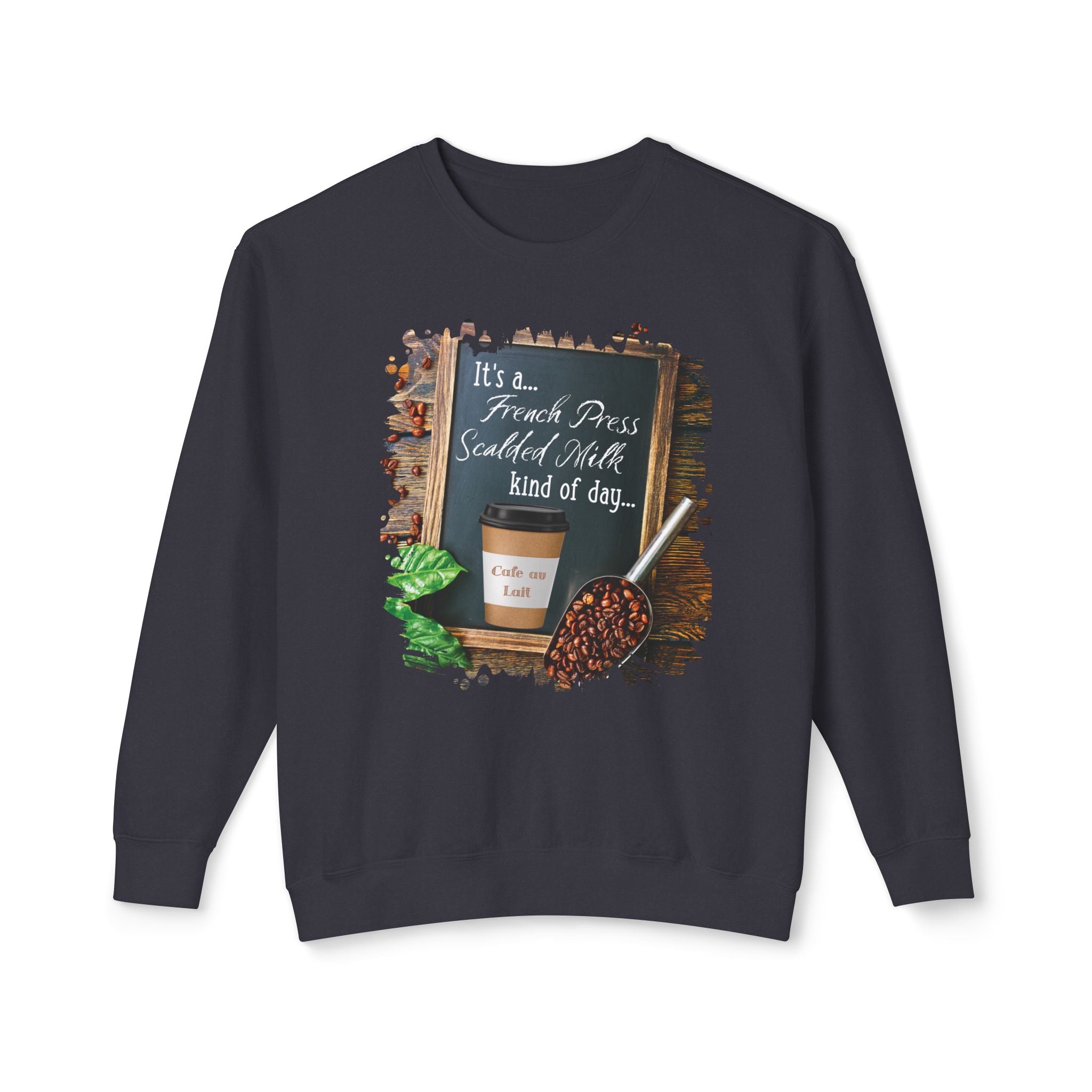 Cafe au Lait, Kind of Day, Unisex Lightweight Crewneck Sweatshirt