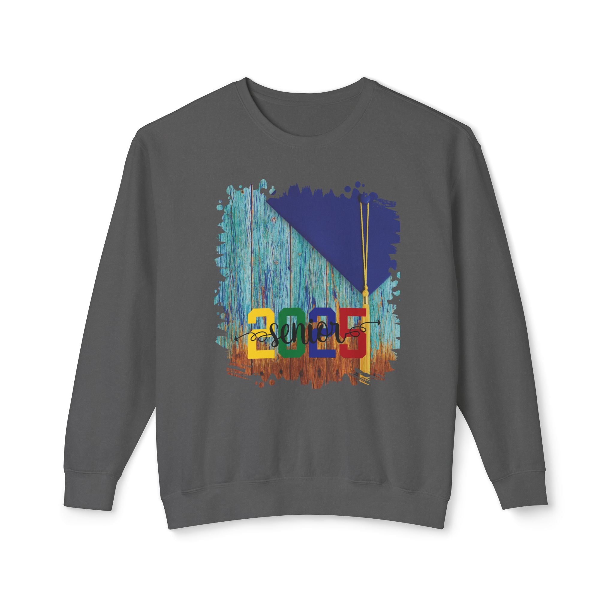 Senior 2025 Colorful, 2025 Graduation, Unisex Lightweight Crewneck Sweatshirt