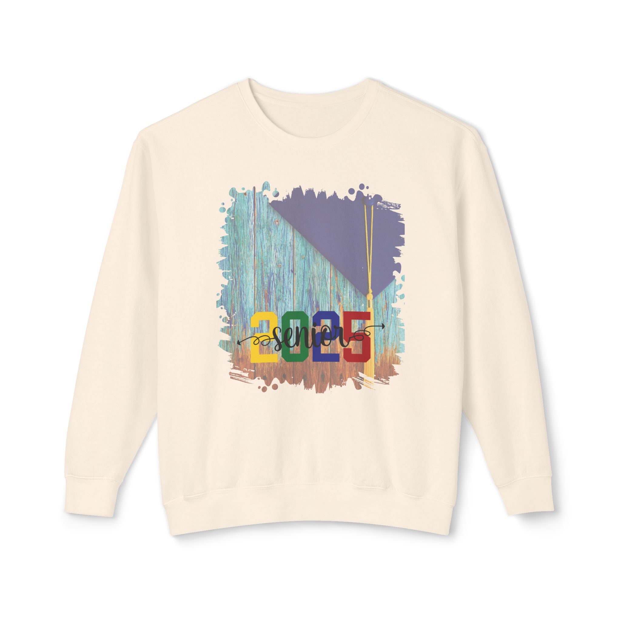Senior 2025 Colorful, 2025 Graduation, Unisex Lightweight Crewneck Sweatshirt