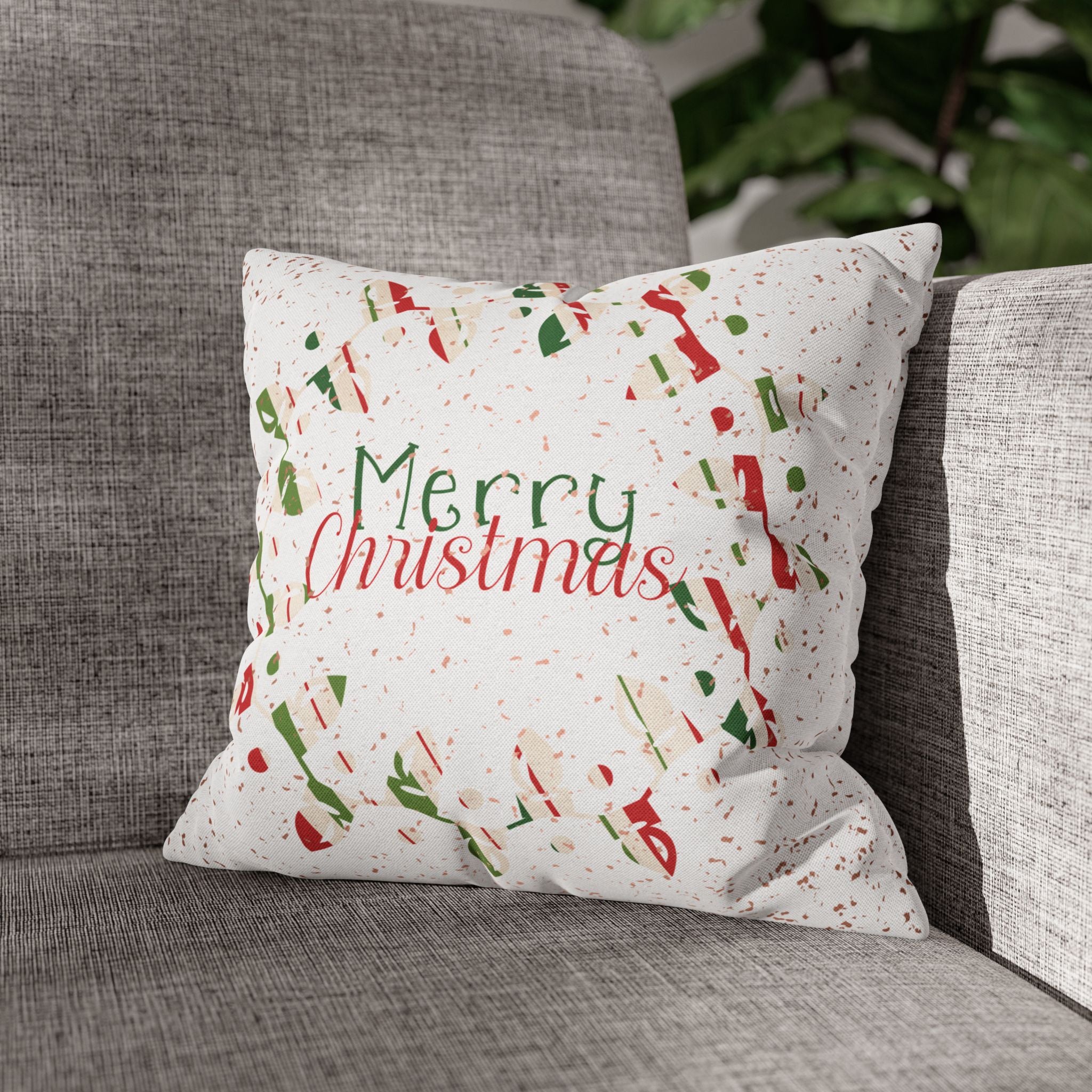 Merry Christmas Christmas Lights, Striped Wrapping Paper, Throw Pillow Case