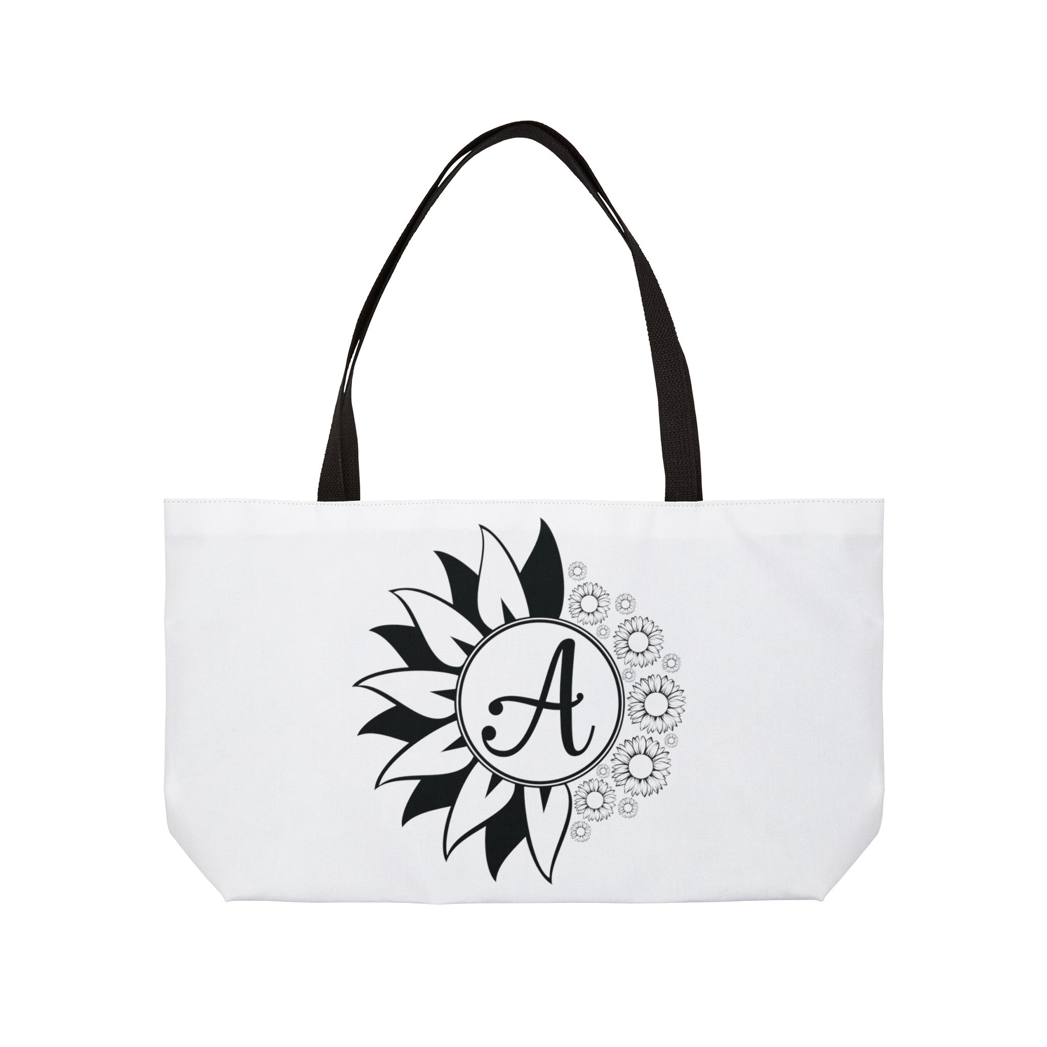 Flower & Sunflowers Personalized Monogram Weekender Tote Bag, Sunflowers