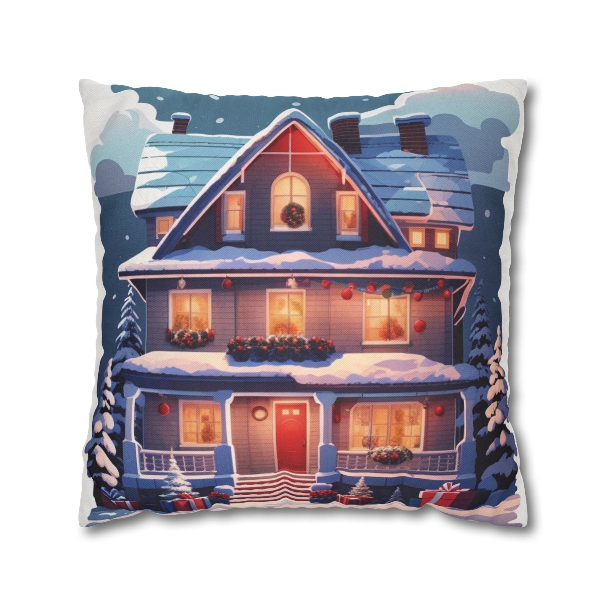 Vintage Holiday Home, Throw Pillow Case