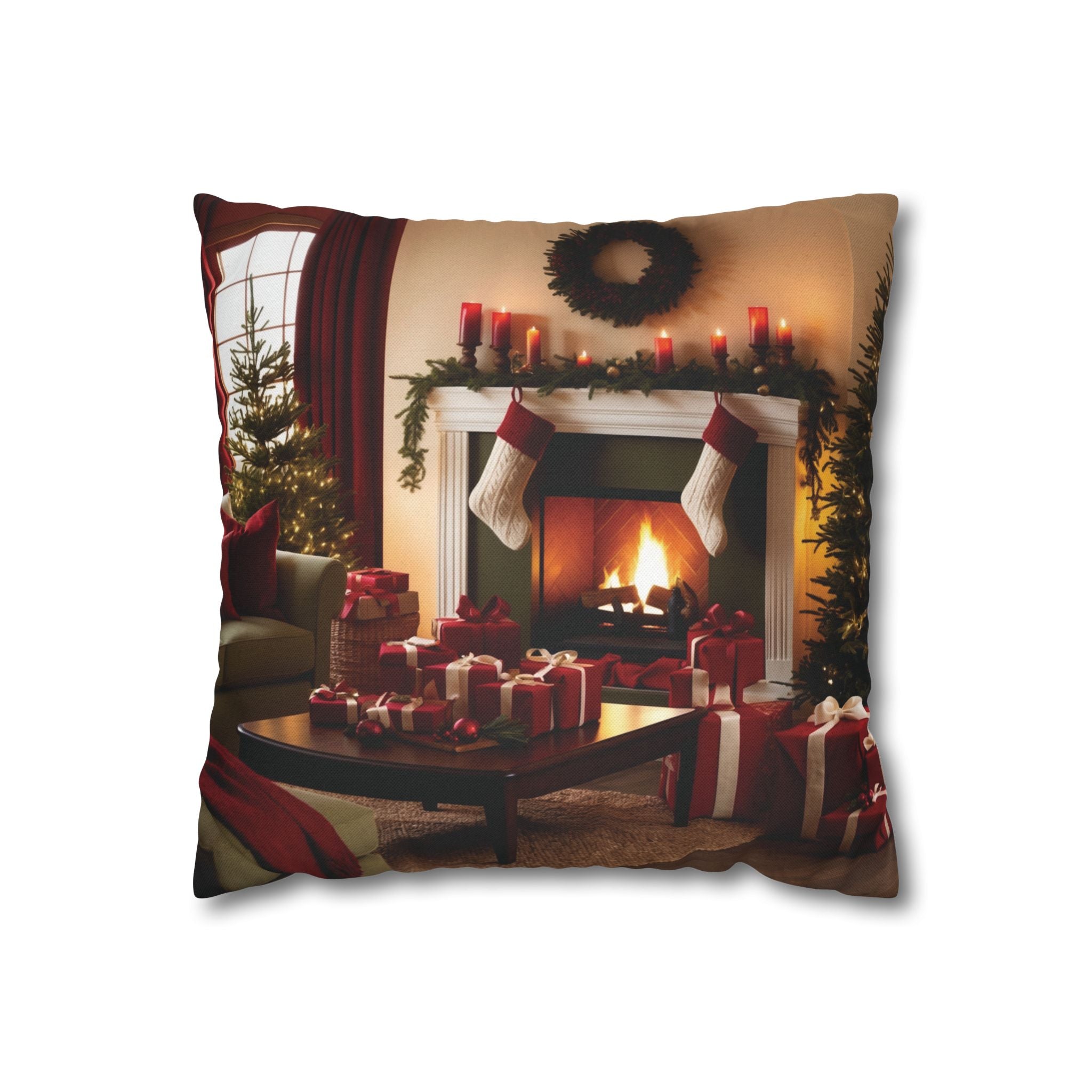 Cozy Holiday Home, Throw Pillow Case