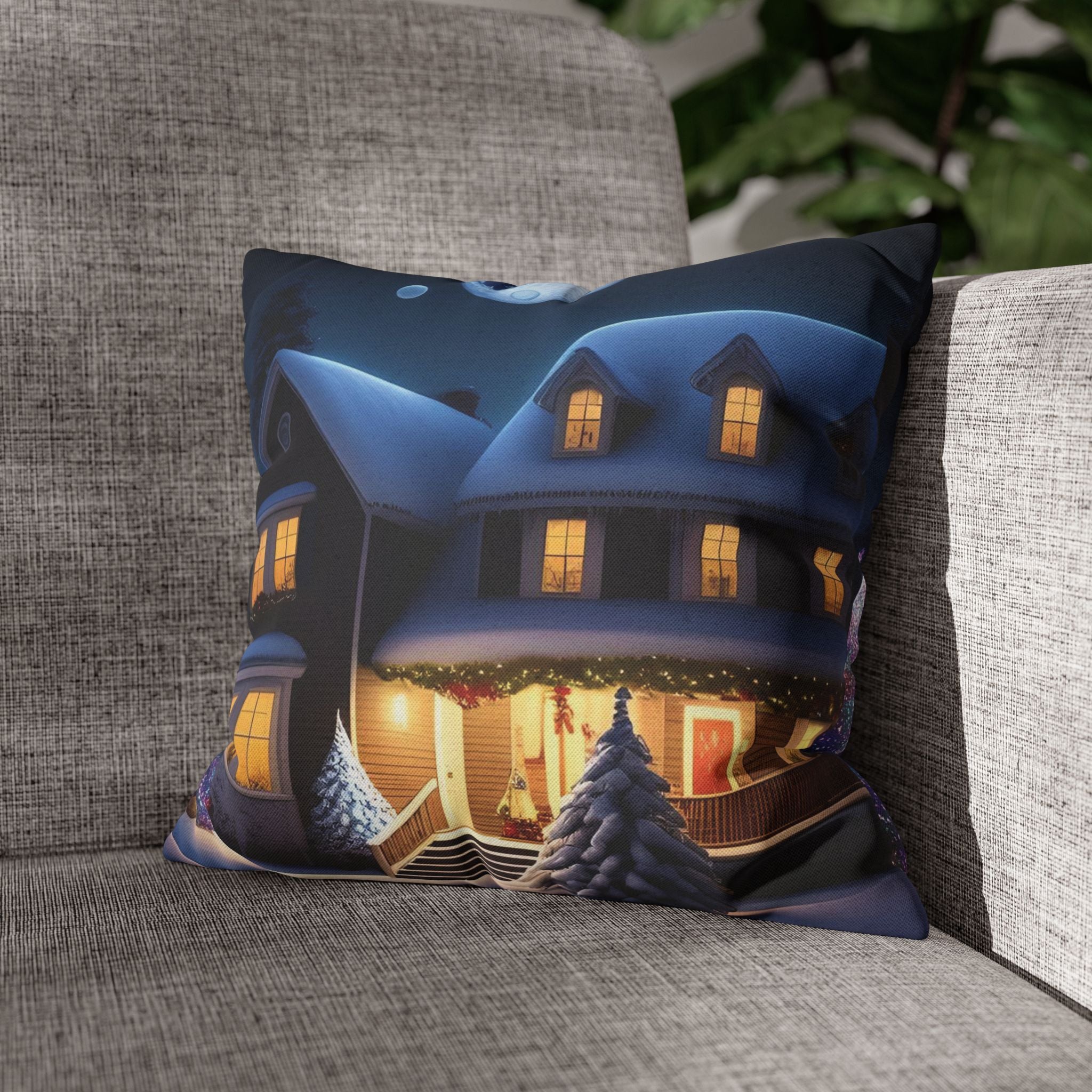 Whimsical Holiday Home, Throw Pillow Case