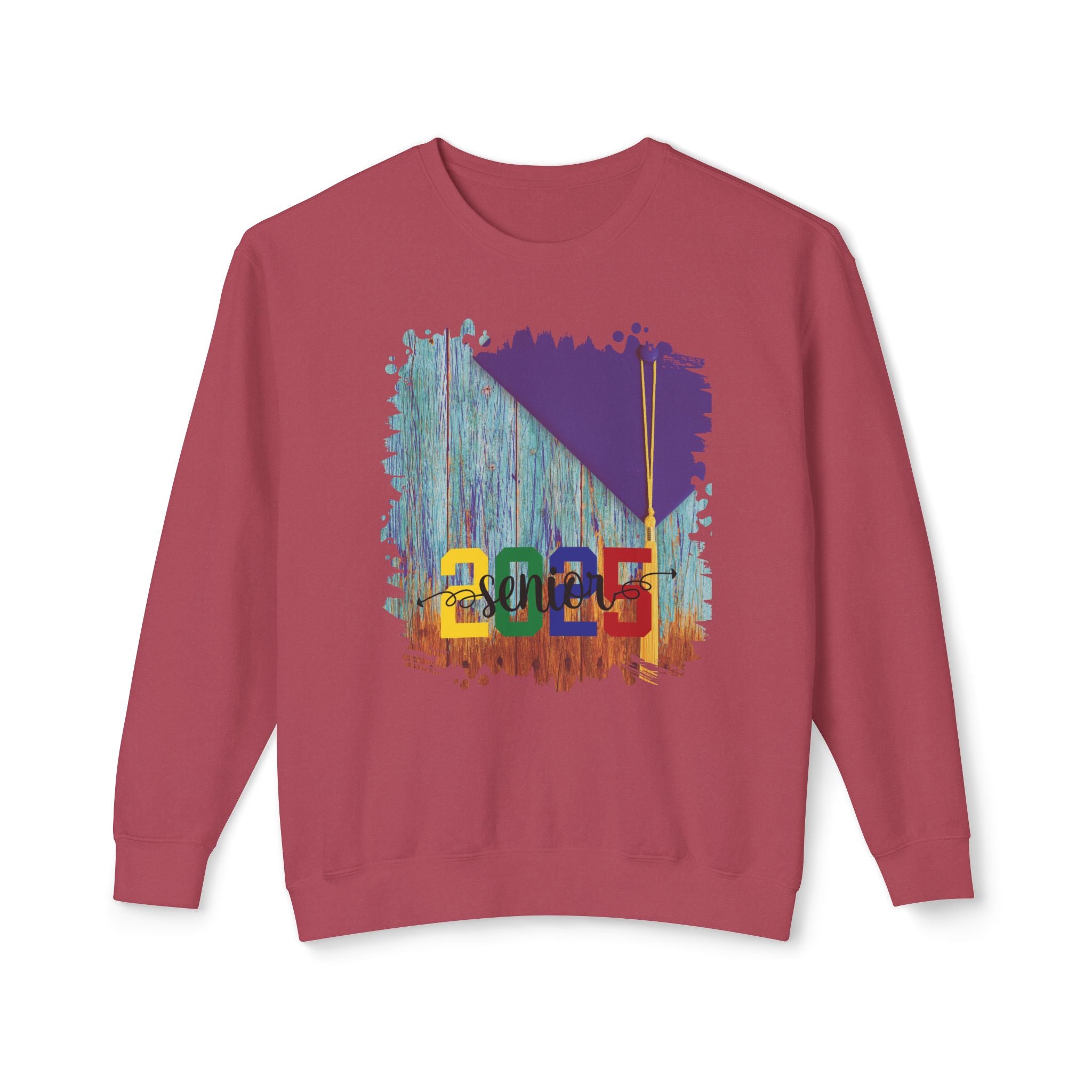 Senior 2025 Colorful, 2025 Graduation, Unisex Lightweight Crewneck Sweatshirt