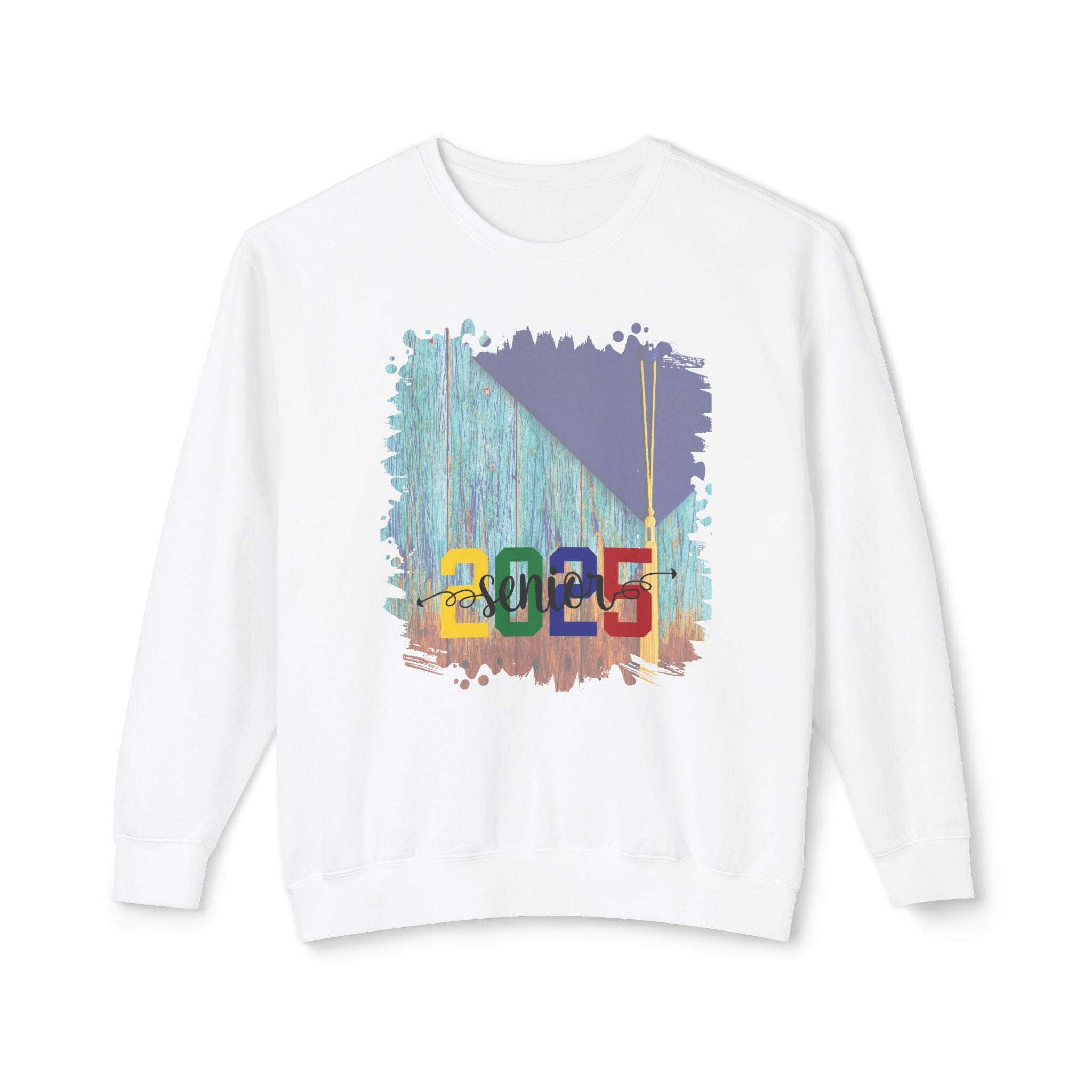 Senior 2025 Colorful, 2025 Graduation, Unisex Lightweight Crewneck Sweatshirt