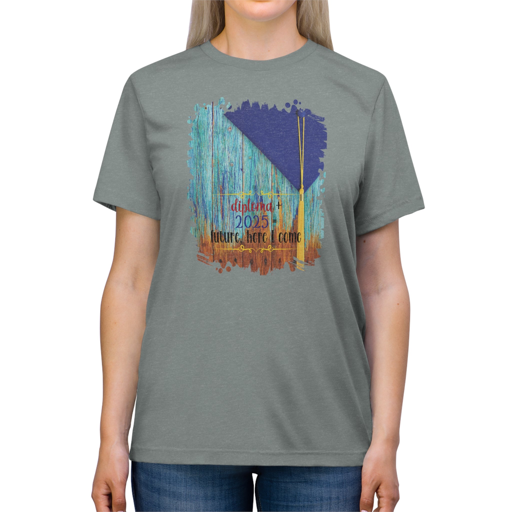 Diploma + 2025, 2025 Graduation, Unisex Triblend Tee