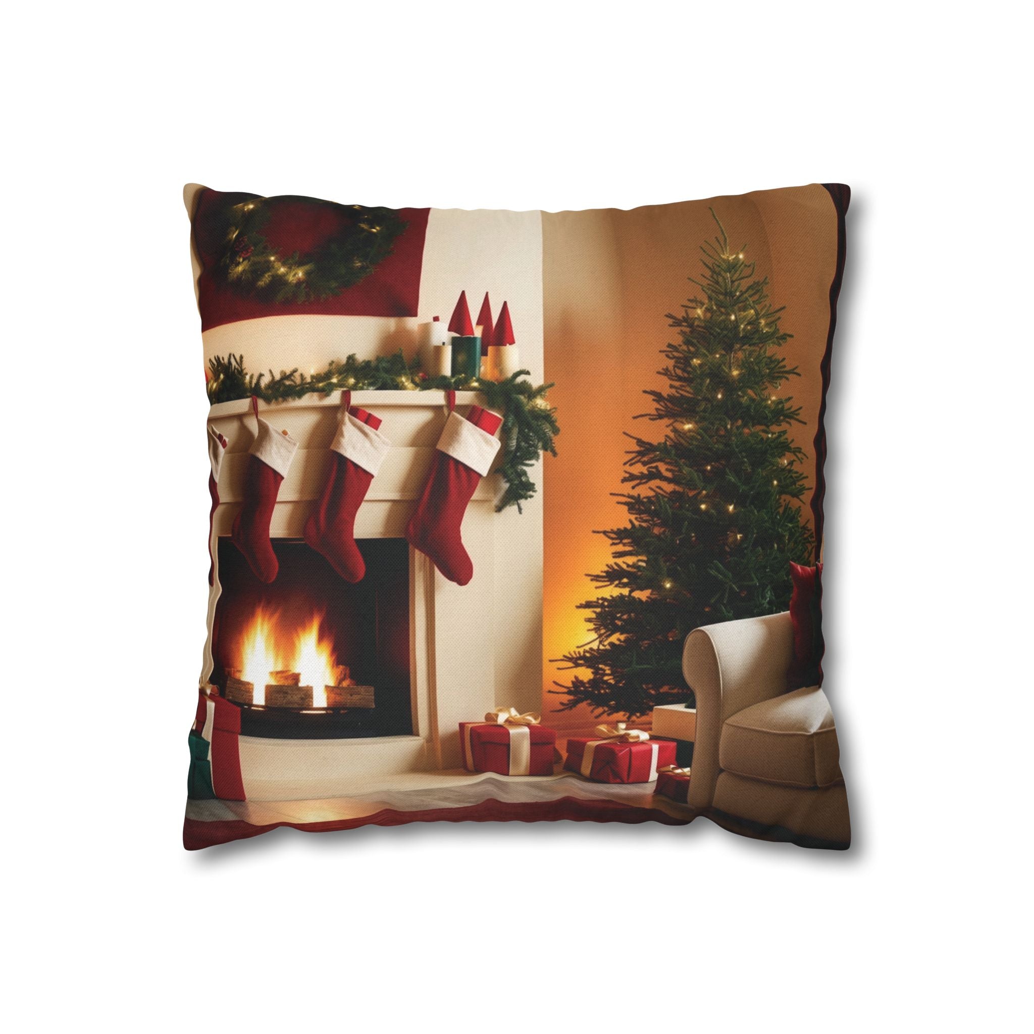 Cozy Holiday Home, Throw Pillow Case
