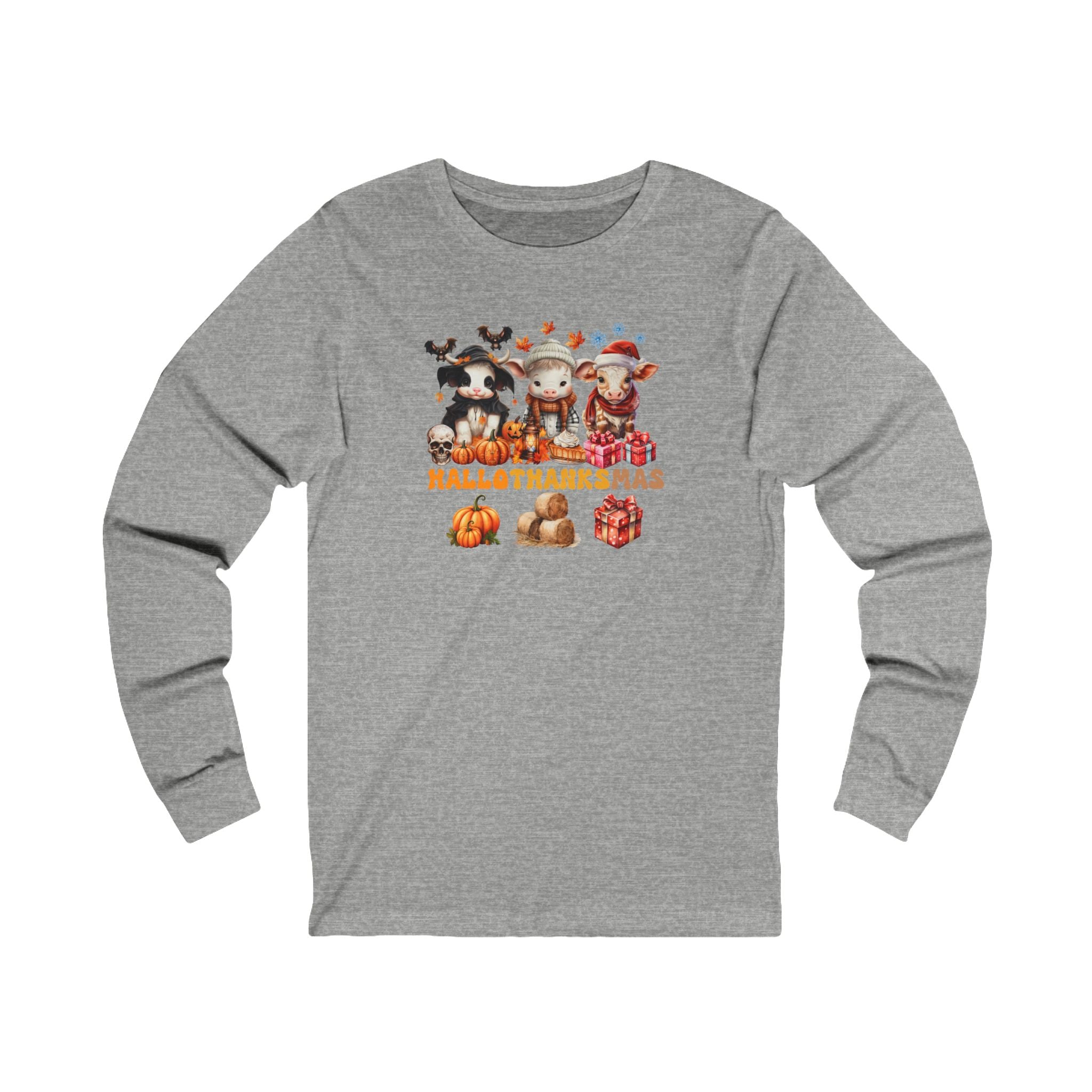 Spooky to Jolly - All-Season Celebration HalloThanksMas Tee (1), Unisex Jersey Long Sleeve Tee