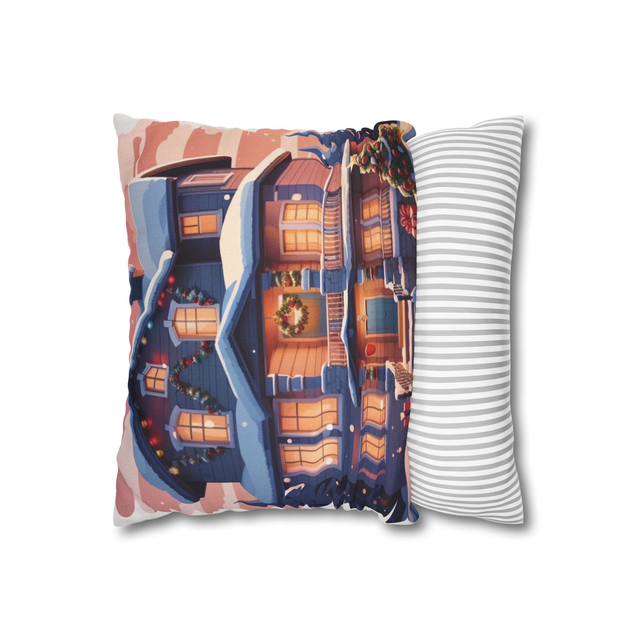 Vintage Holiday Home, Throw Pillow Case