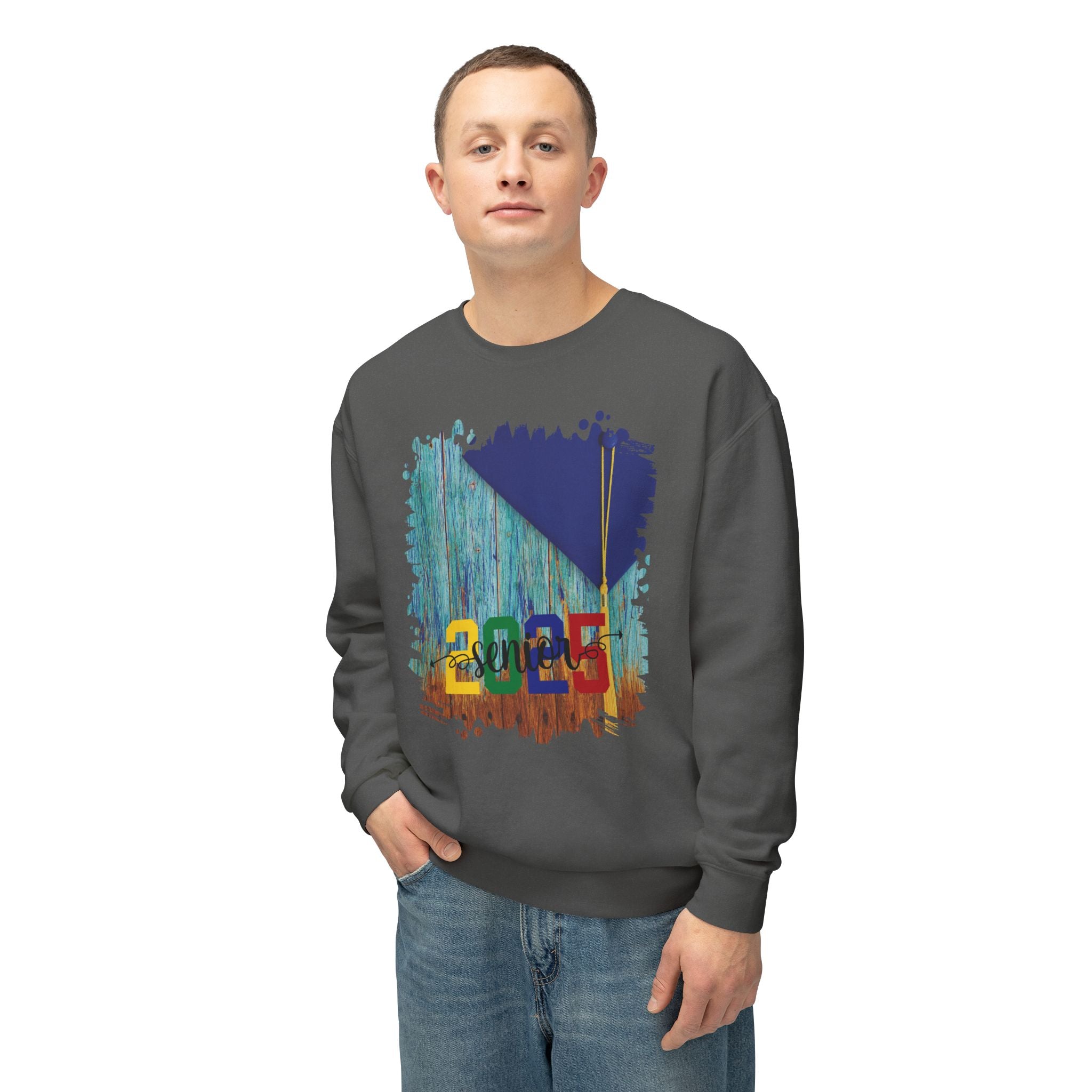 Senior 2025 Colorful, 2025 Graduation, Unisex Lightweight Crewneck Sweatshirt