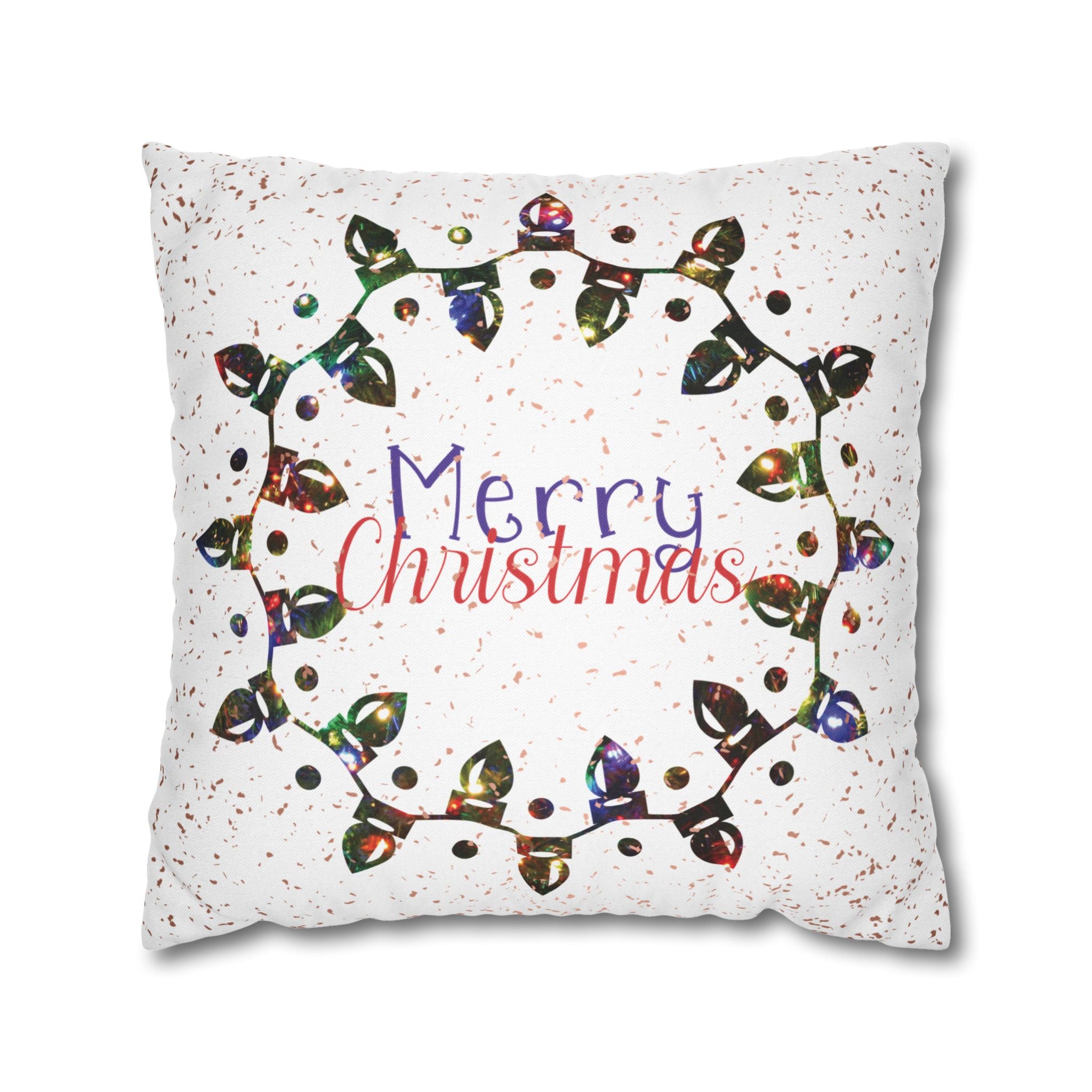 Merry Christmas Christmas Lights, Colored Lights, Throw Pillow Case