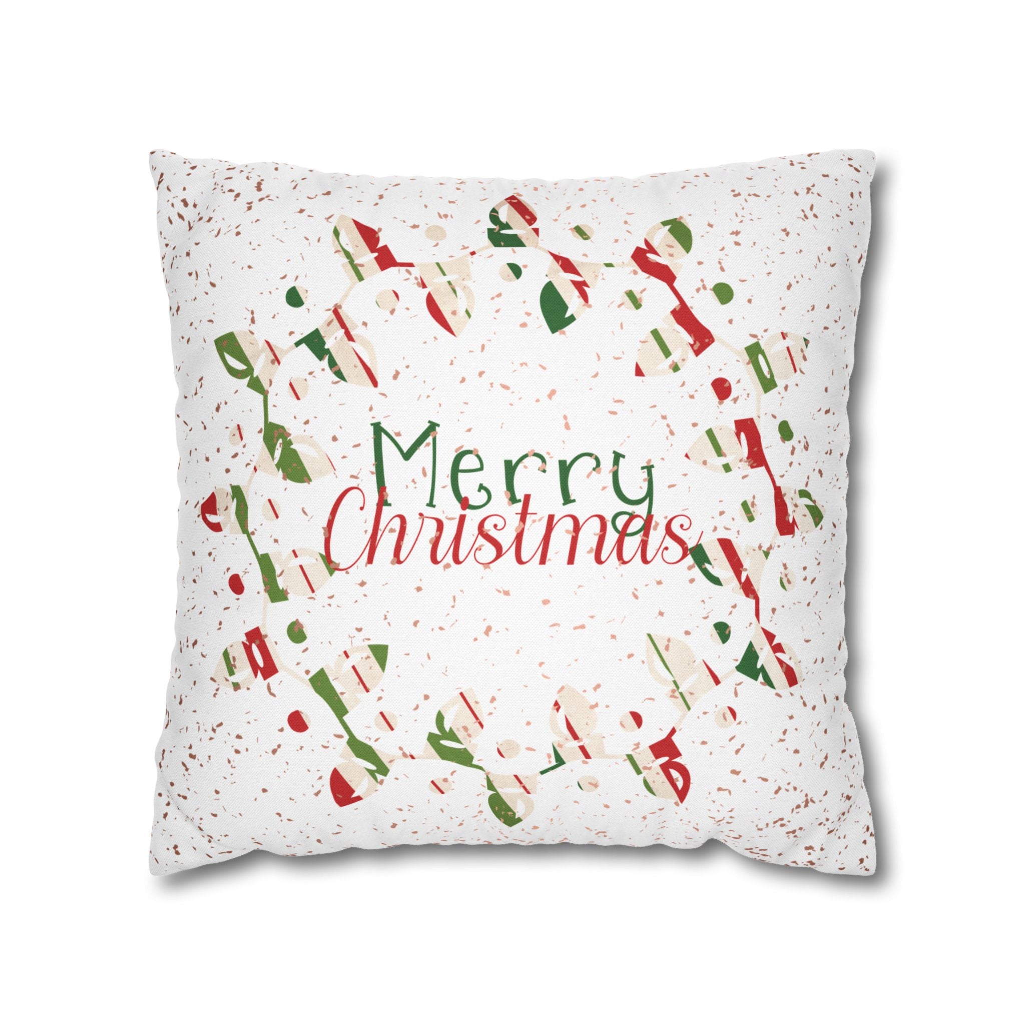 Merry Christmas Christmas Lights, Striped Wrapping Paper, Throw Pillow Case