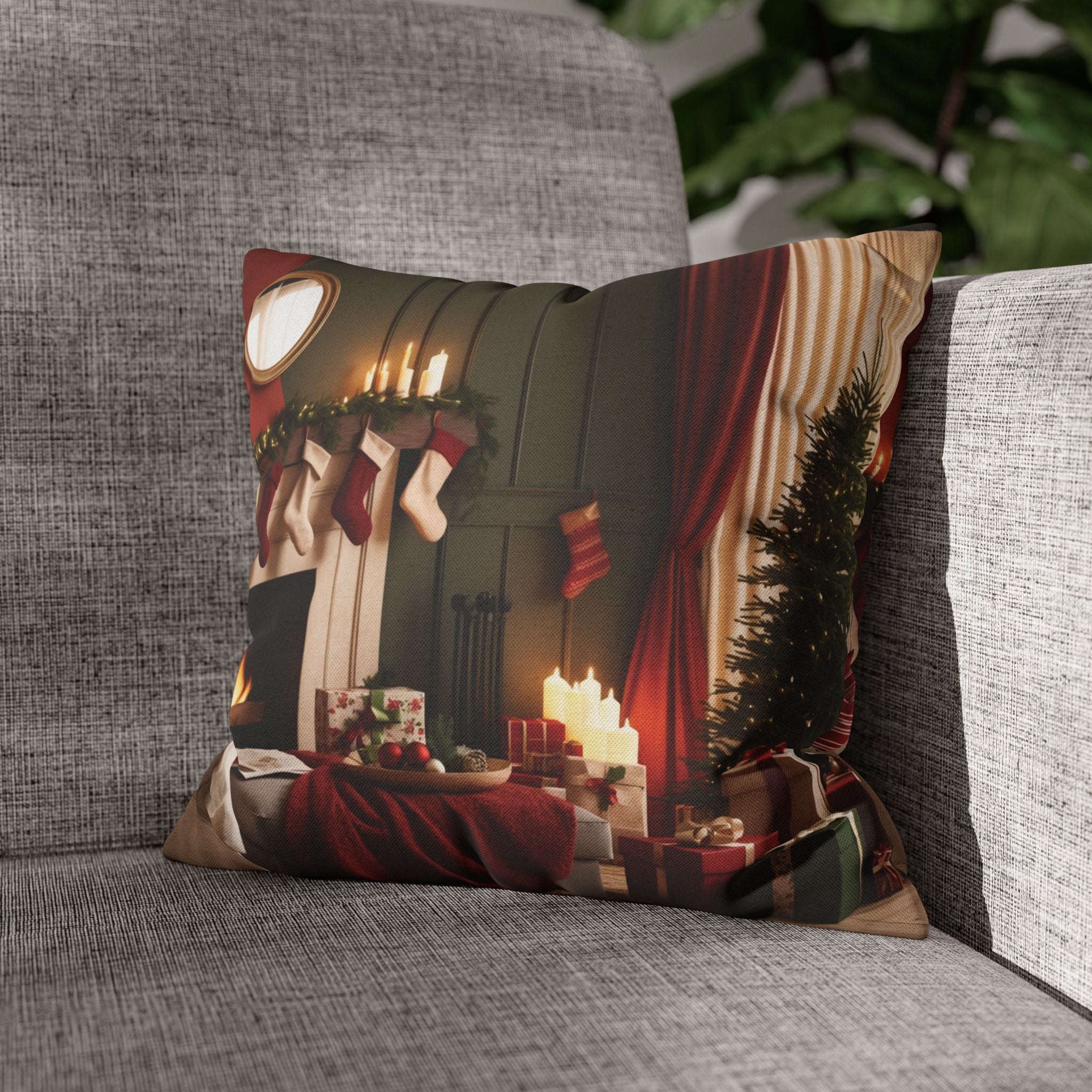 Cozy Holiday Home, Throw Pillow Case