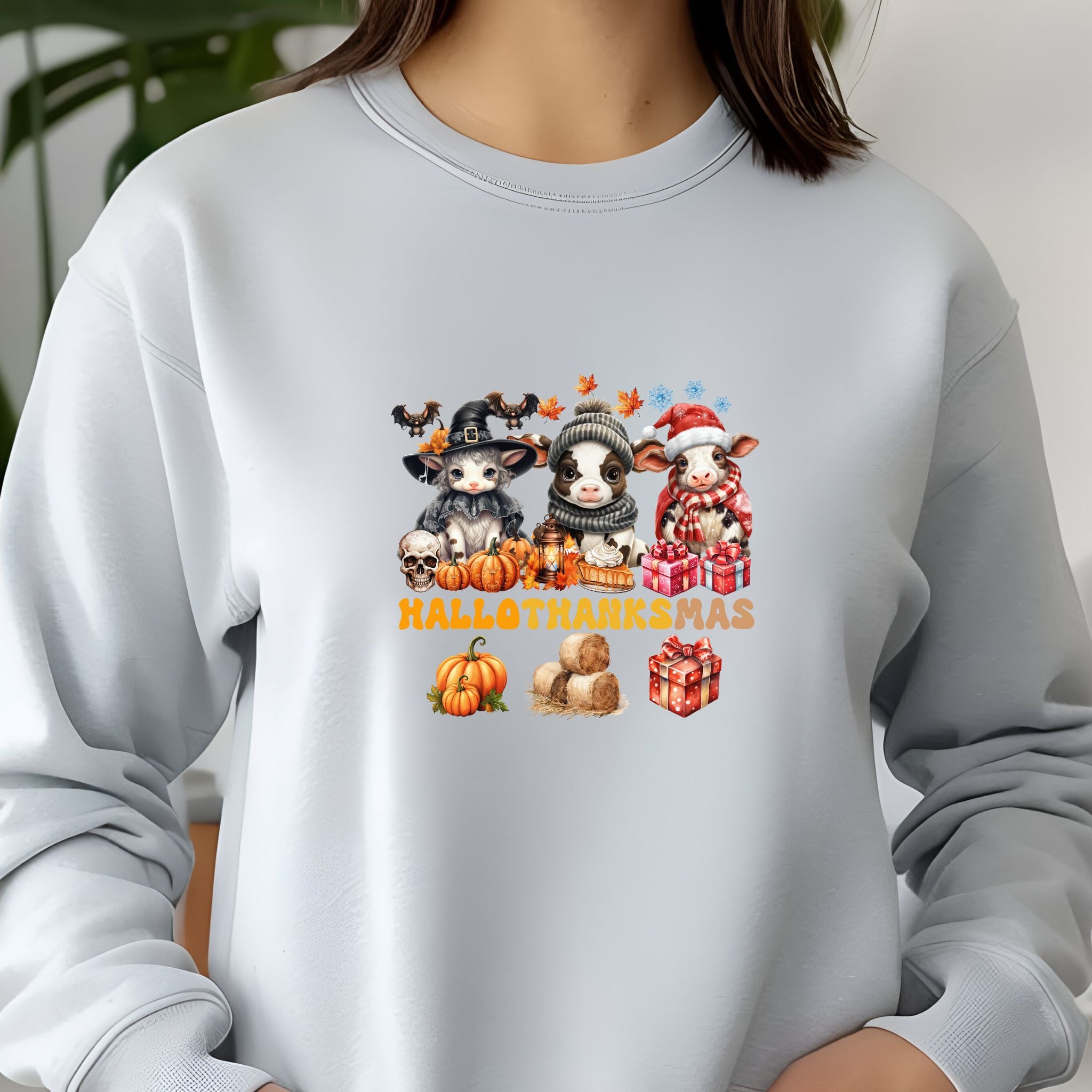 Spooky to Jolly - All-Season Celebration HalloThanksMas Tee (3), Unisex Jersey Long Sleeve Tee