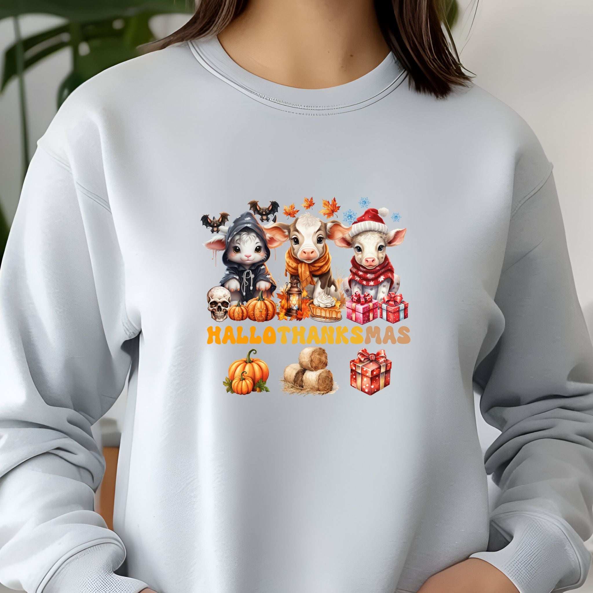 Spooky to Jolly - All-Season Celebration HalloThanksMas Tee (5), Unisex Jersey Long Sleeve Tee