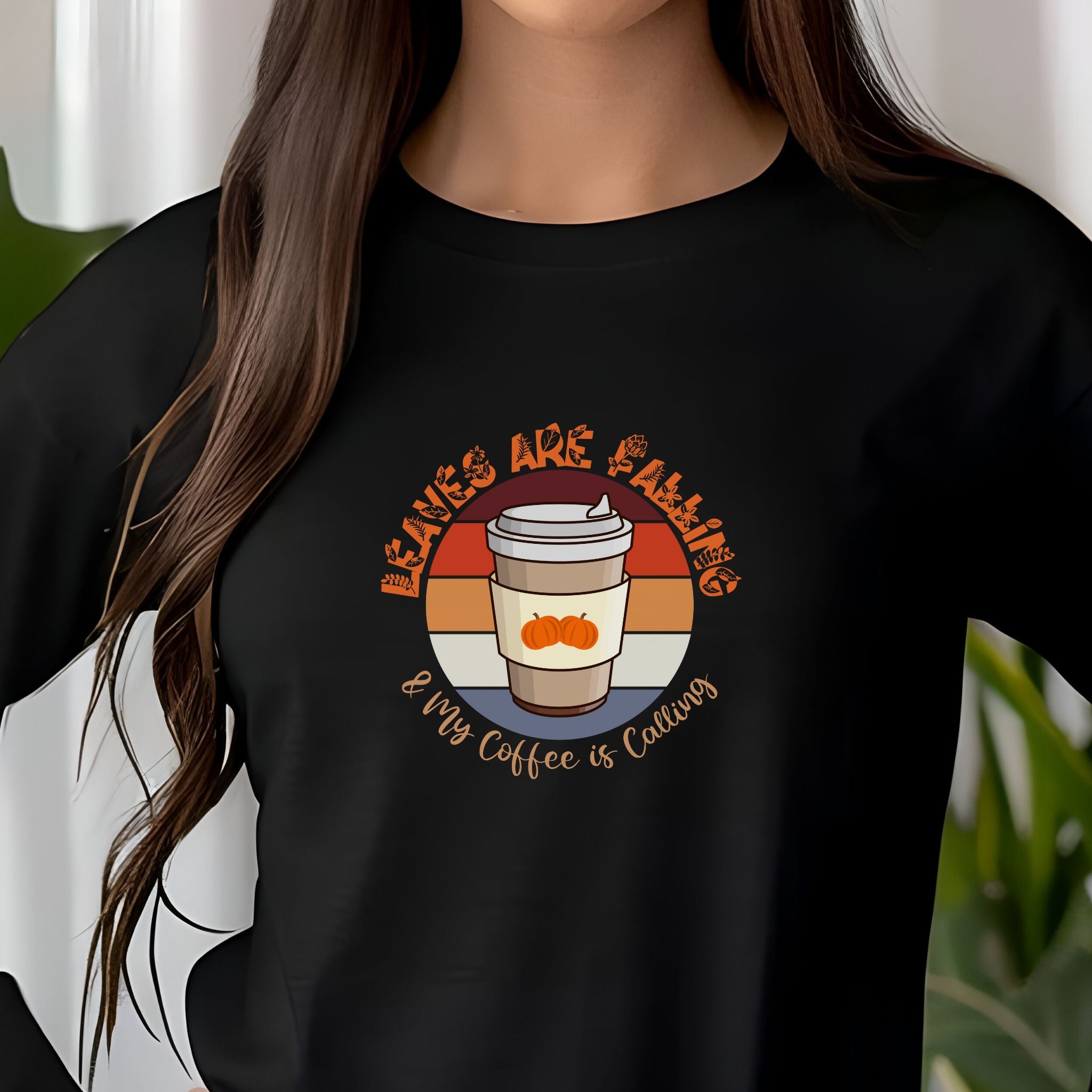 Autumn Brew Cozy Fall Coffee Lover’s Tee, Leaves, Unisex Jersey Long Sleeve Tee