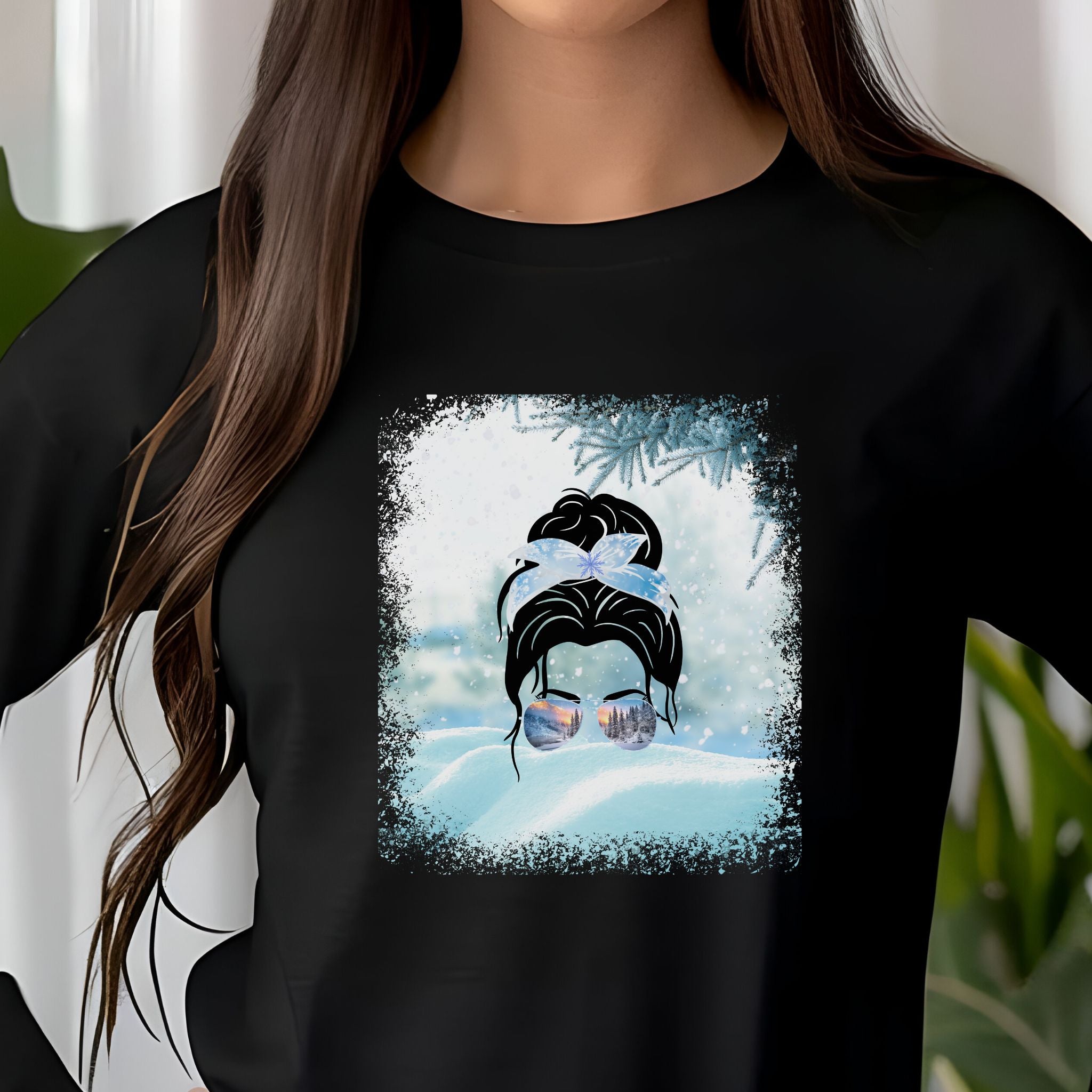 Snow, Dark Hair Messy Bun, Unisex Jersey Long Sleeve Tee