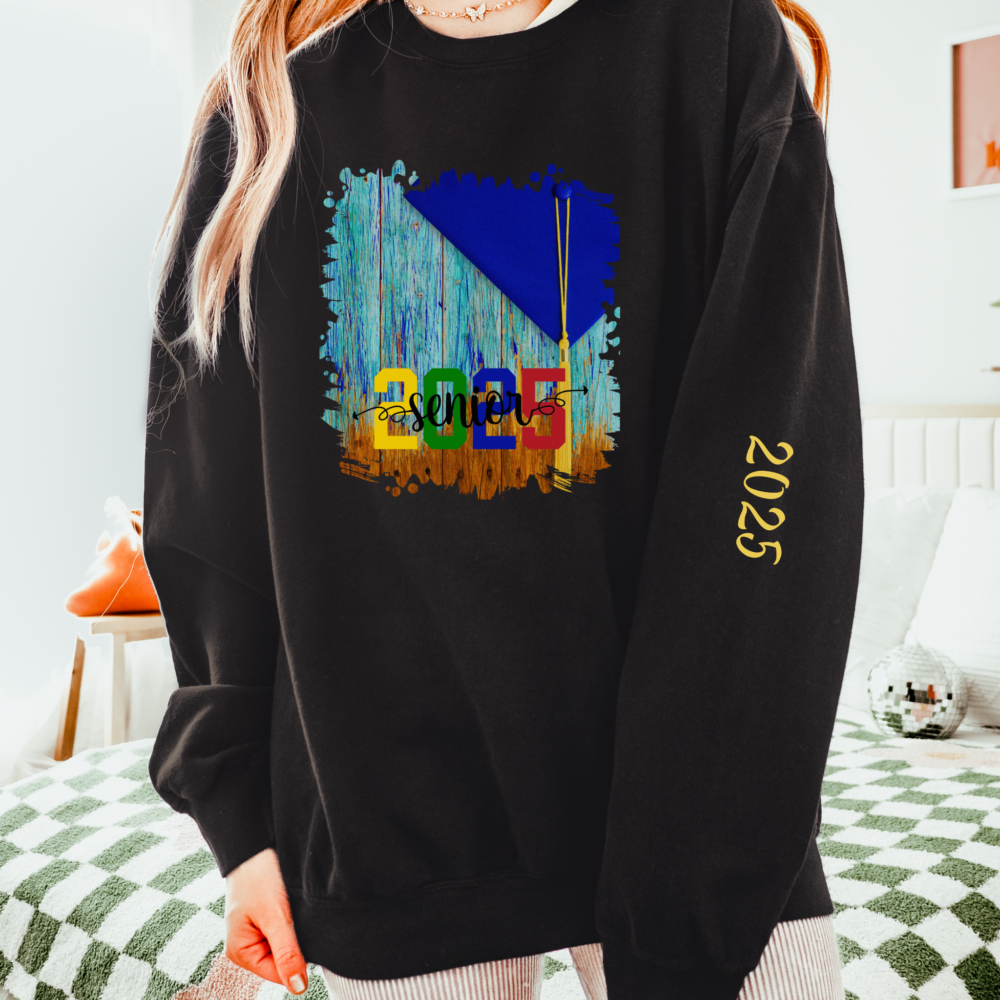 Senior 2025 Colorful, 2025 Graduation, Unisex Lightweight Crewneck Sweatshirt