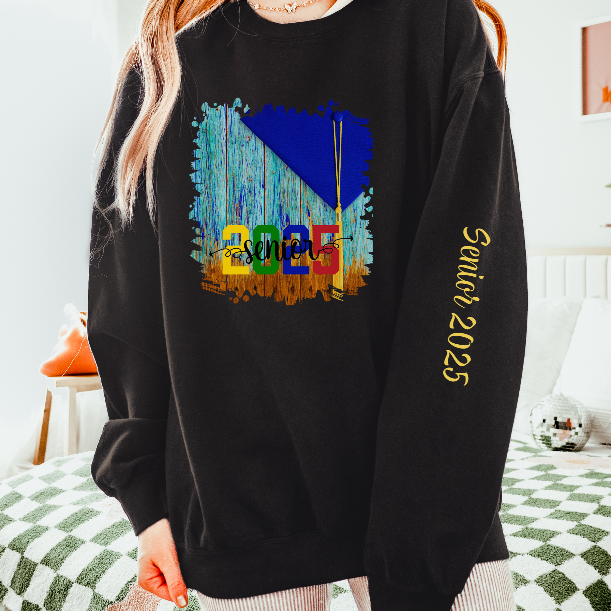 Senior 2025 Colorful, 2025 Graduation, Unisex Lightweight Crewneck Sweatshirt