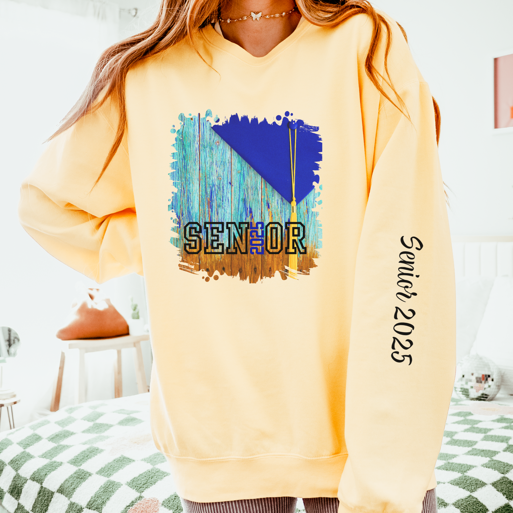 Senior 2025 Yearbook, 2025 Graduation, Unisex Lightweight Crewneck Sweatshirt